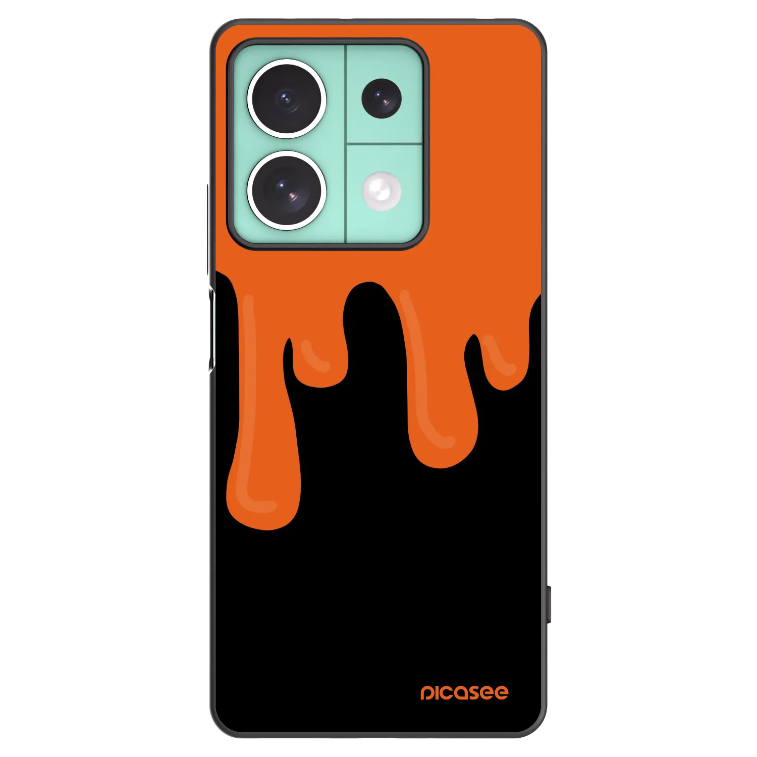 Picasee silikonski črni ovitek za Xiaomi Redmi Note 13 5G - Orange spooky