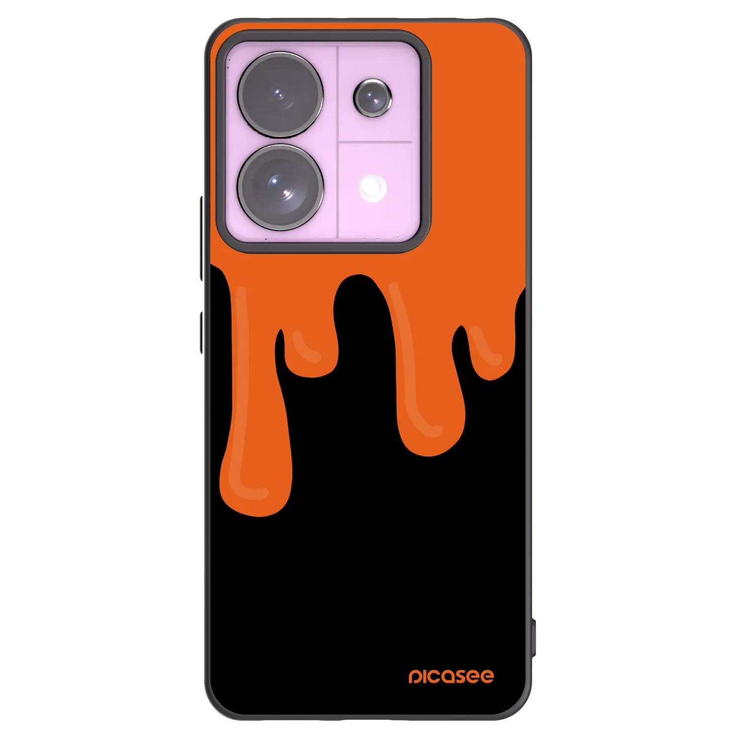 Picasee silikonski črni ovitek za Xiaomi Redmi Note 13 Pro 5G - Orange spooky