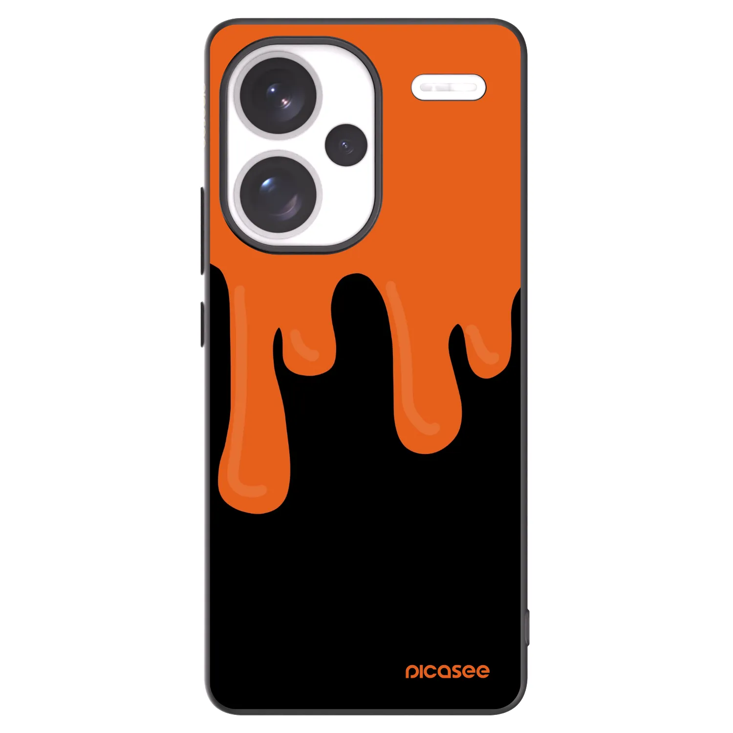 Picasee silikonski črni ovitek za Xiaomi Redmi Note 13 Pro+ 5G - Orange spooky