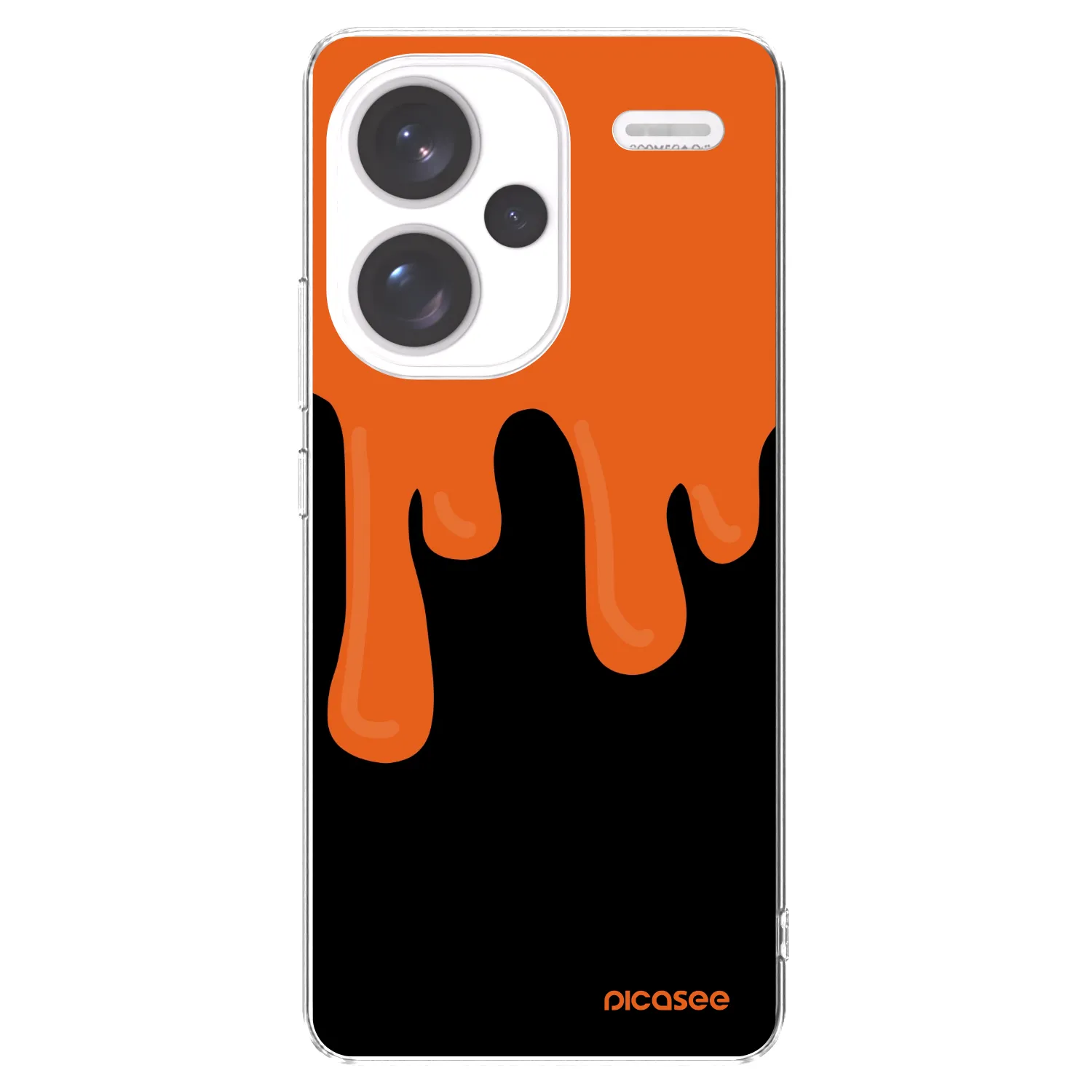 Picasee silikonski prozorni ovitek za Xiaomi Redmi Note 13 Pro+ 5G - Orange spooky