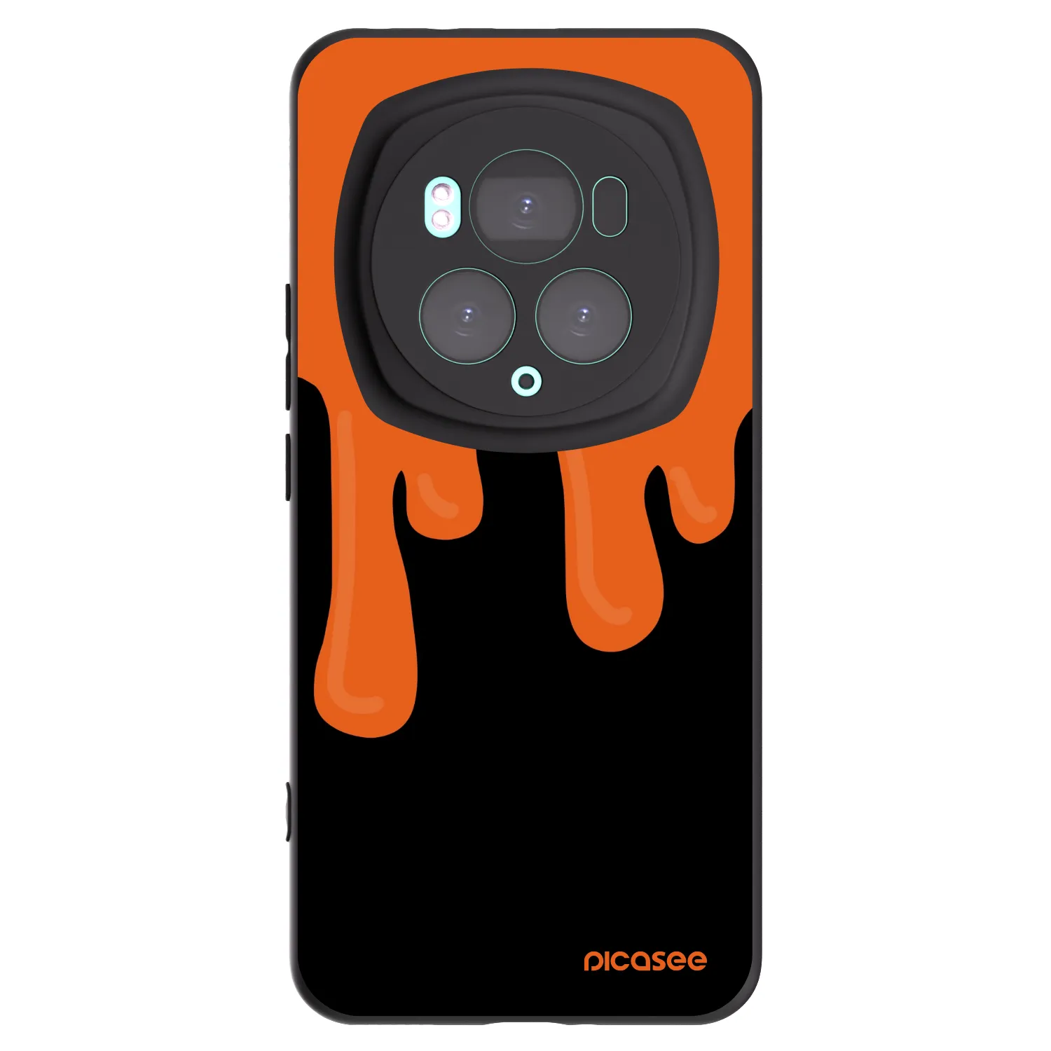 Picasee silikonski črni ovitek za Honor Magic6 Pro - Orange spooky