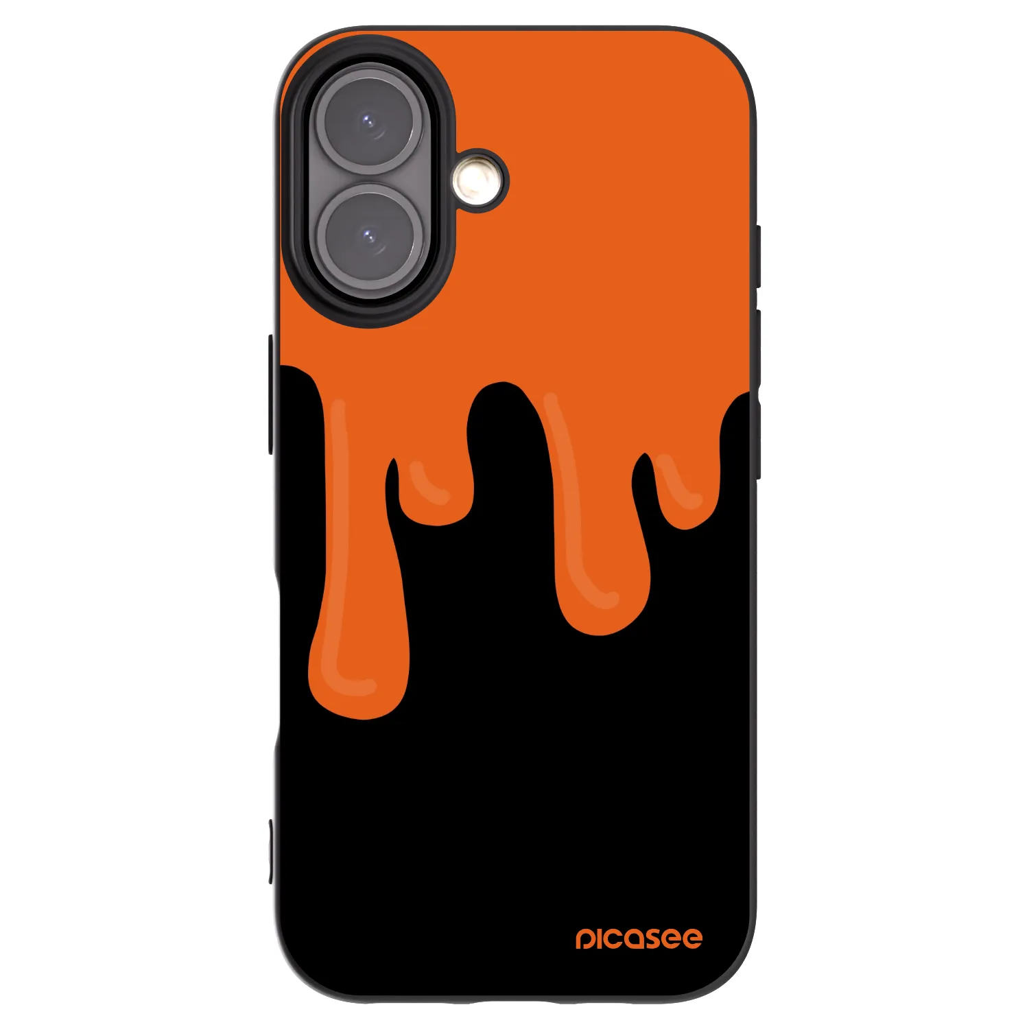 Picasee silikonski črni ovitek za Apple iPhone 16 - Orange spooky