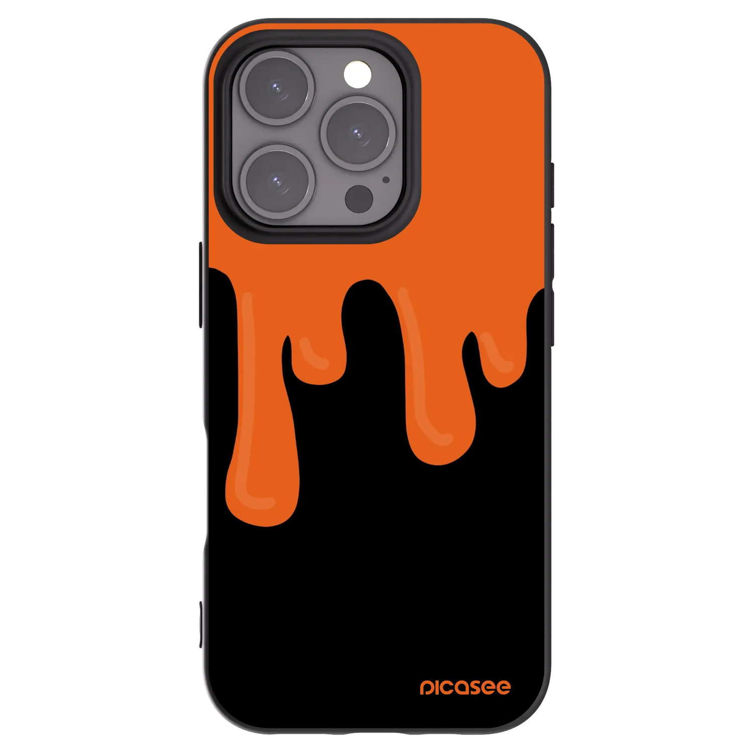 Picasee silikonski črni ovitek za Apple iPhone 16 Pro - Orange spooky