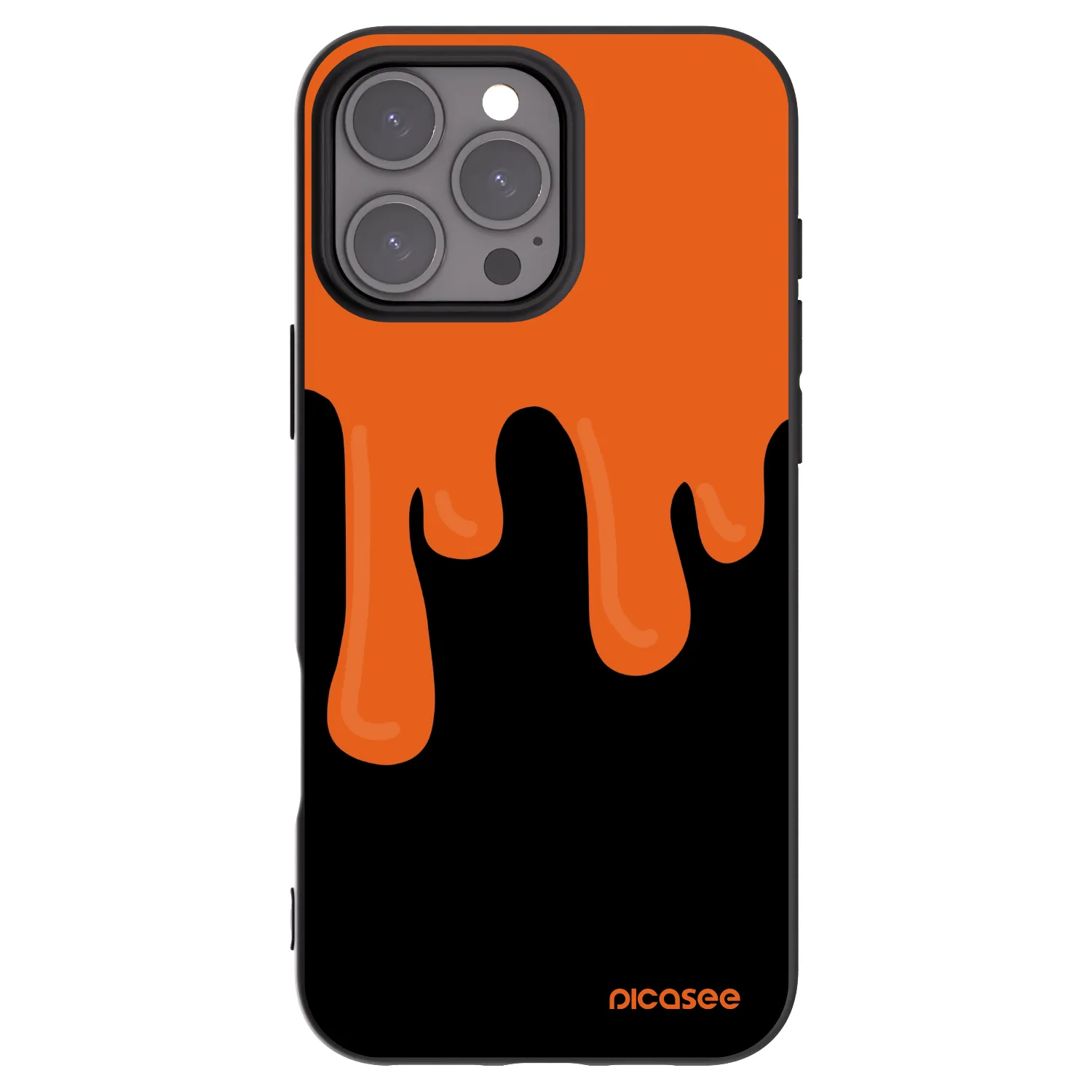 Picasee silikonski črni ovitek za Apple iPhone 16 Pro Max - Orange spooky