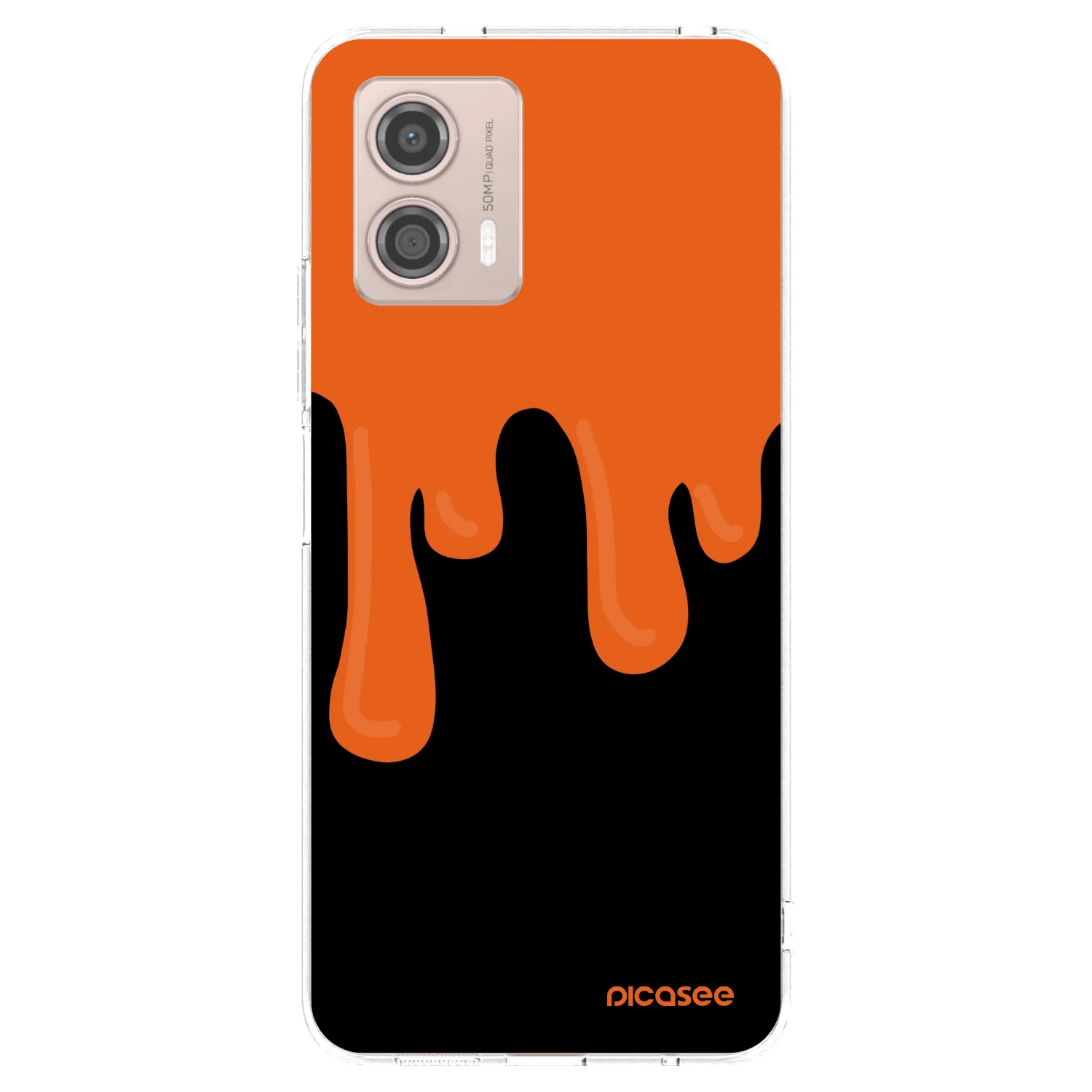 Picasee silikonski prozorni ovitek za Motorola Moto G53 5G - Orange spooky
