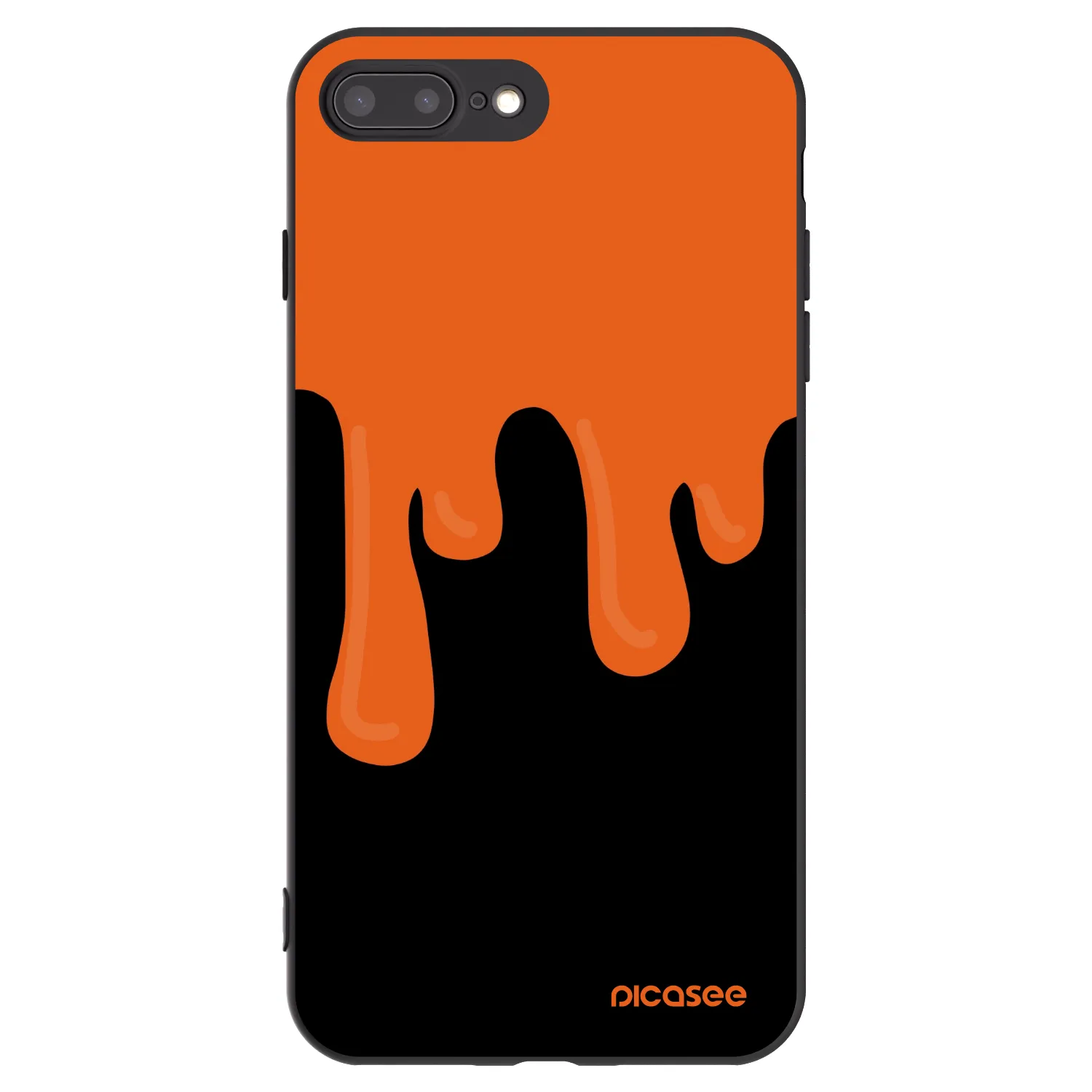 Picasee silikonski črni ovitek za Apple iPhone 7 Plus - Orange spooky