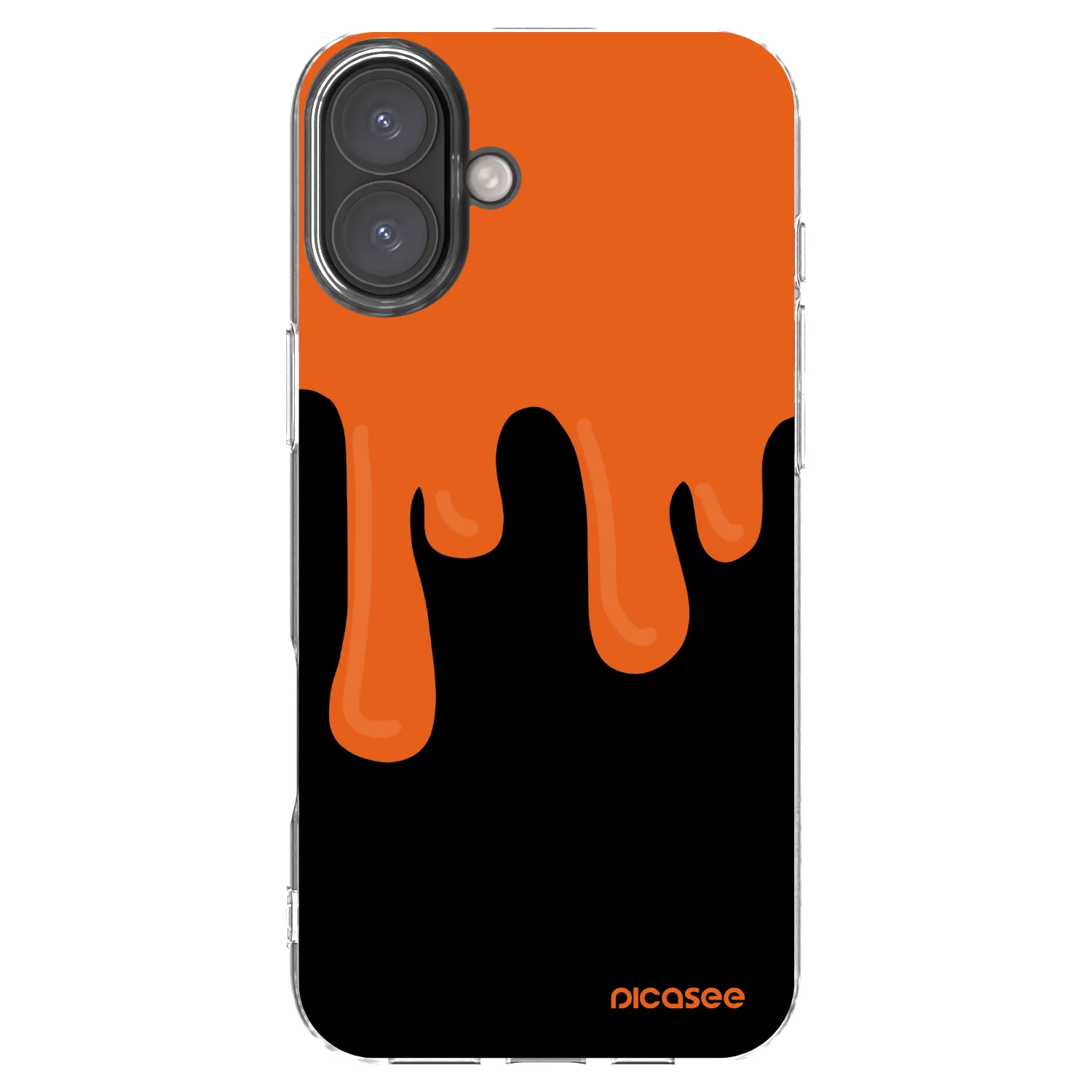 Picasee silikonski prozorni ovitek za Apple iPhone 16 Plus - Orange spooky