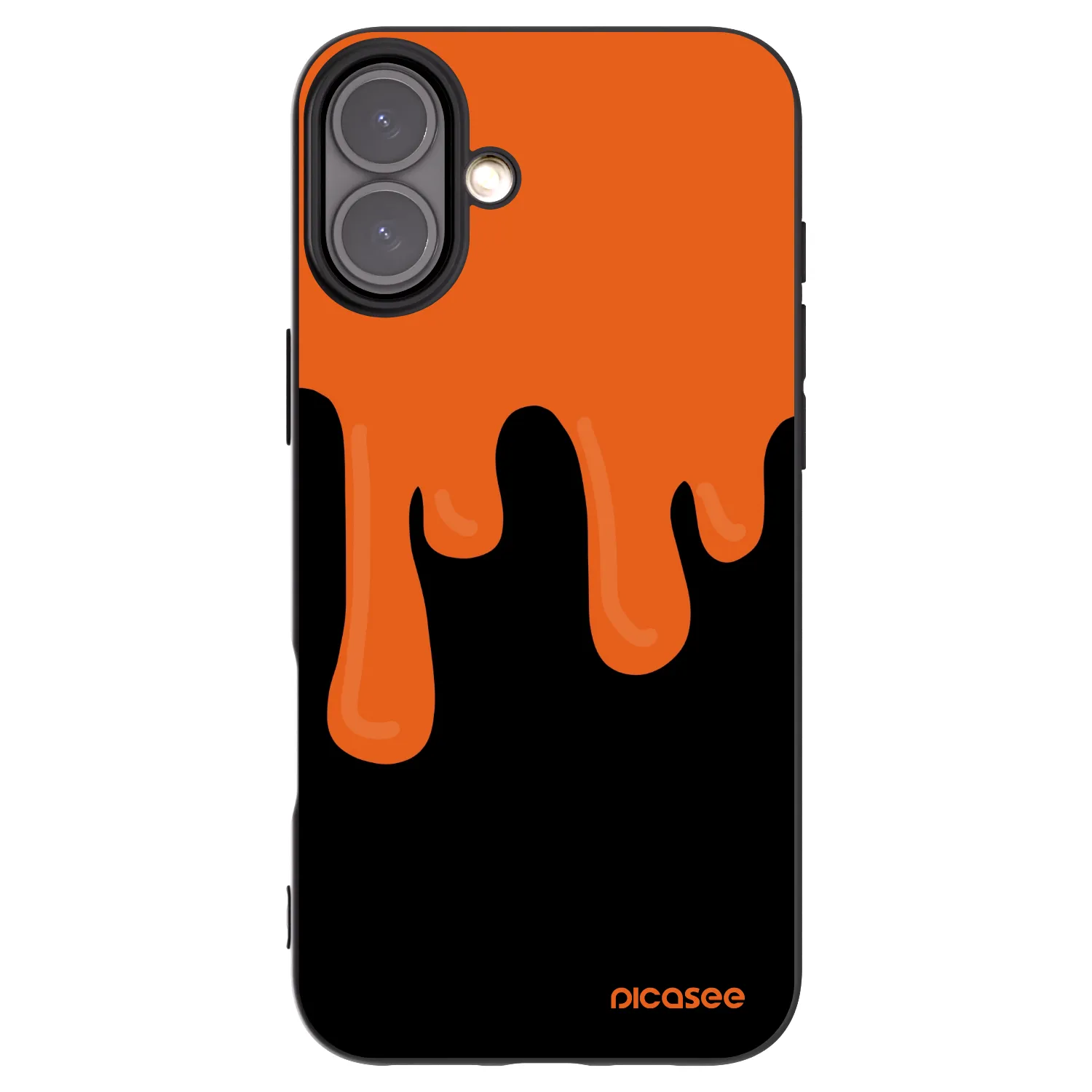 Picasee silikonski črni ovitek za Apple iPhone 16 Plus - Orange spooky