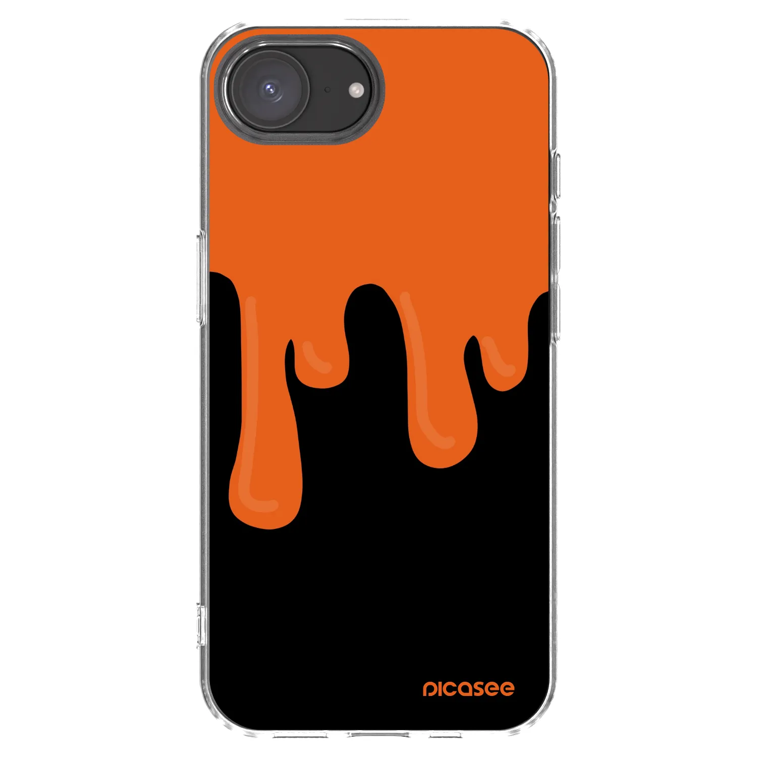 Picasee silikonski prozorni ovitek za Apple iPhone 16e - Orange spooky