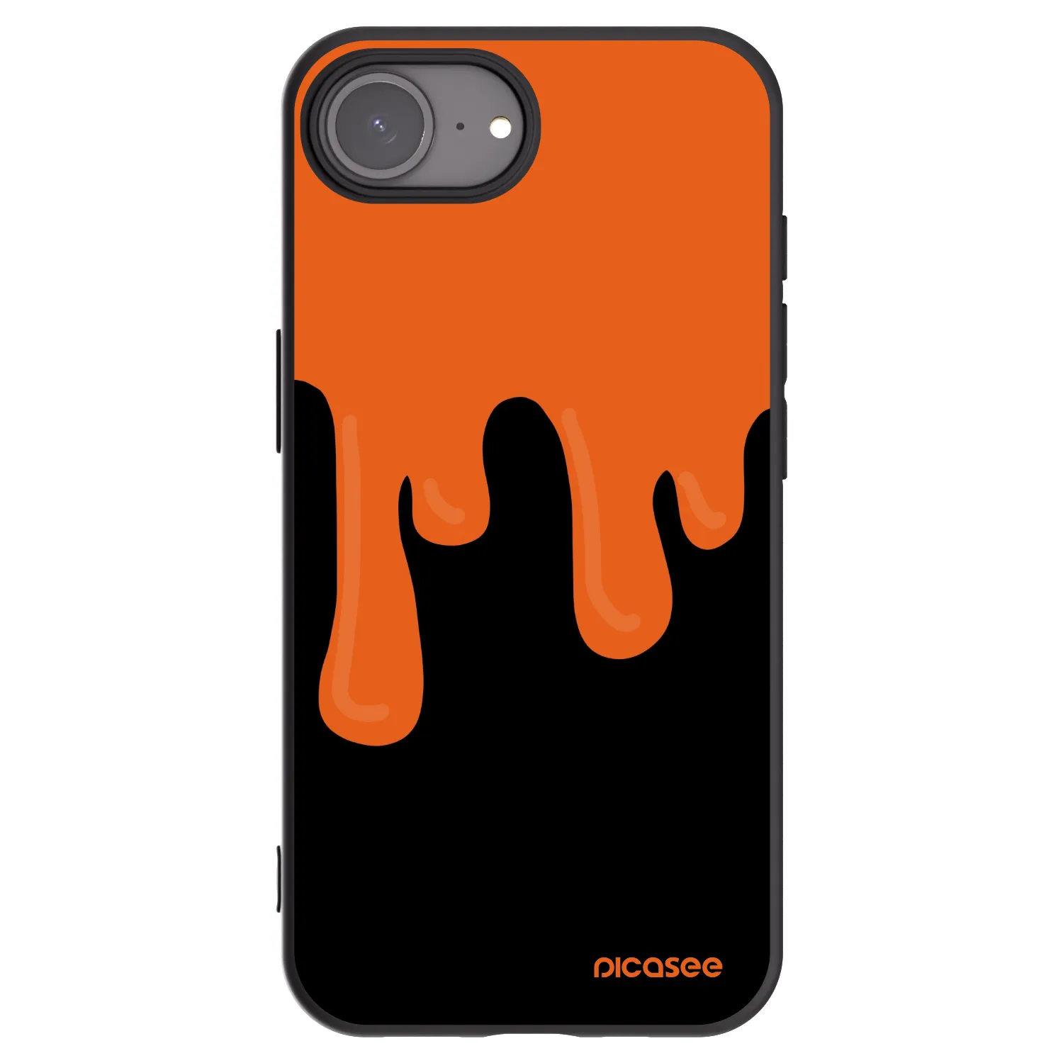 Picasee silikonski črni ovitek za Apple iPhone 16e - Orange spooky