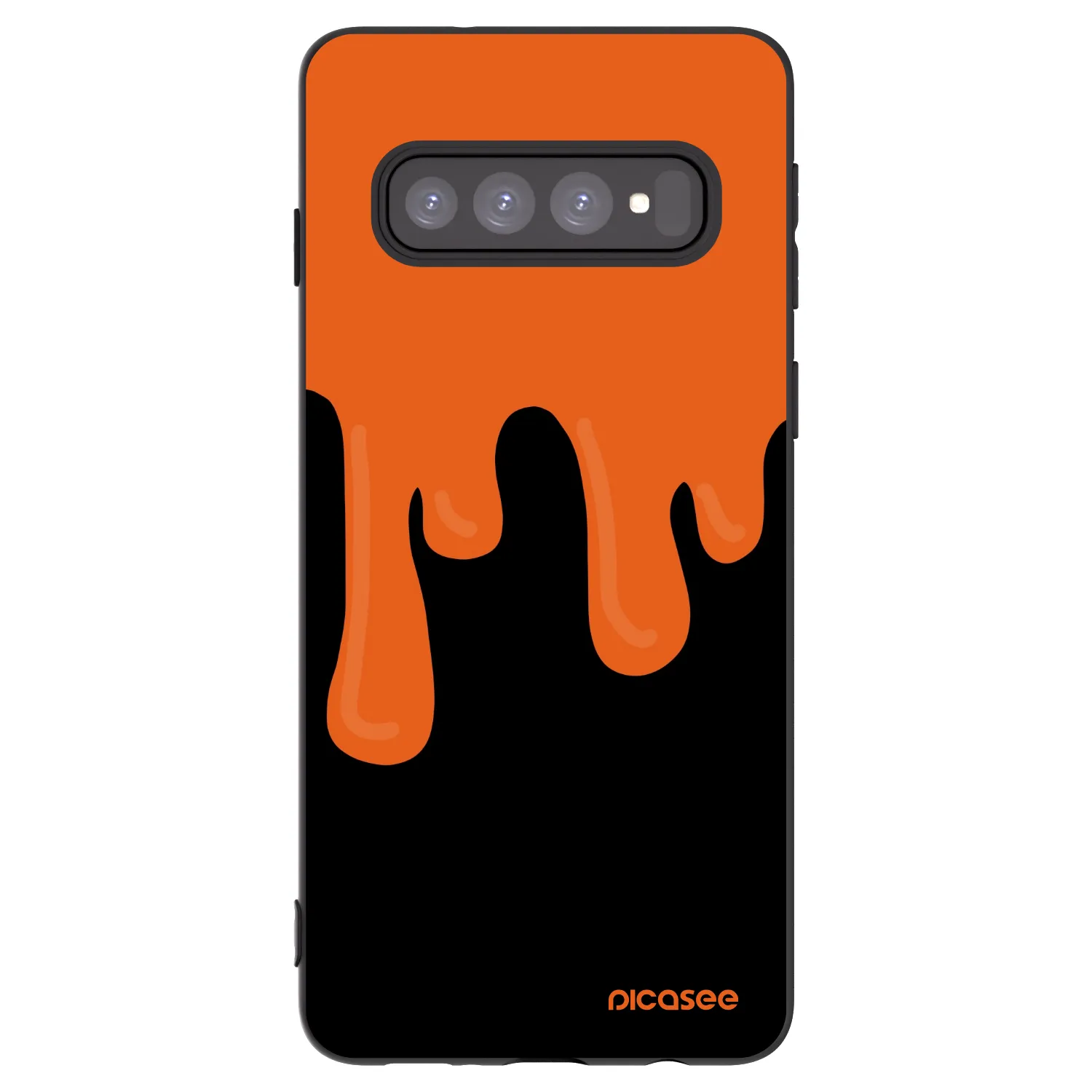 Picasee silikonski črni ovitek za Samsung Galaxy S10 G973 - Orange spooky