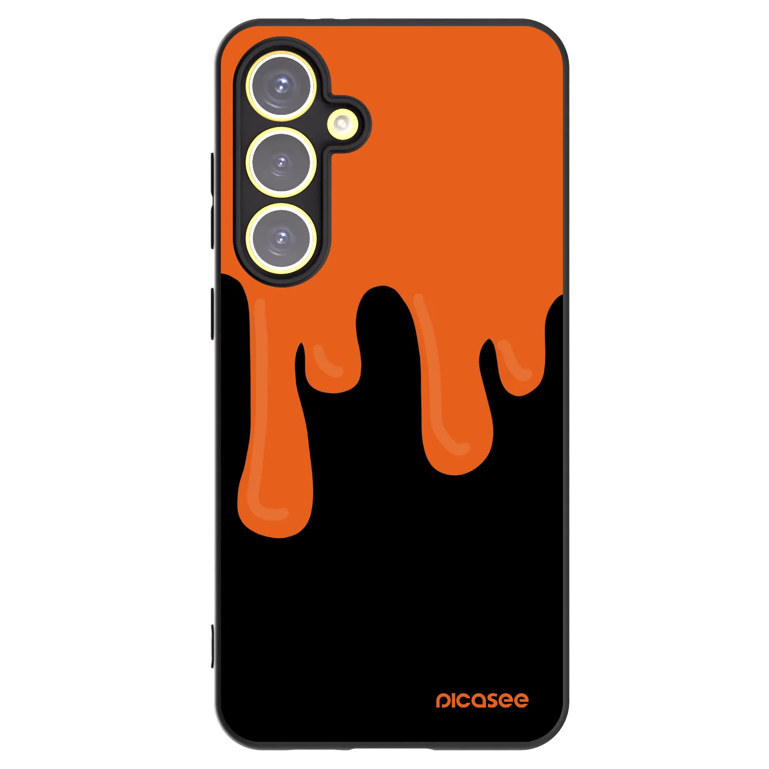 Picasee silikonski črni ovitek za Samsung Galaxy S24 FE S721B - Orange spooky