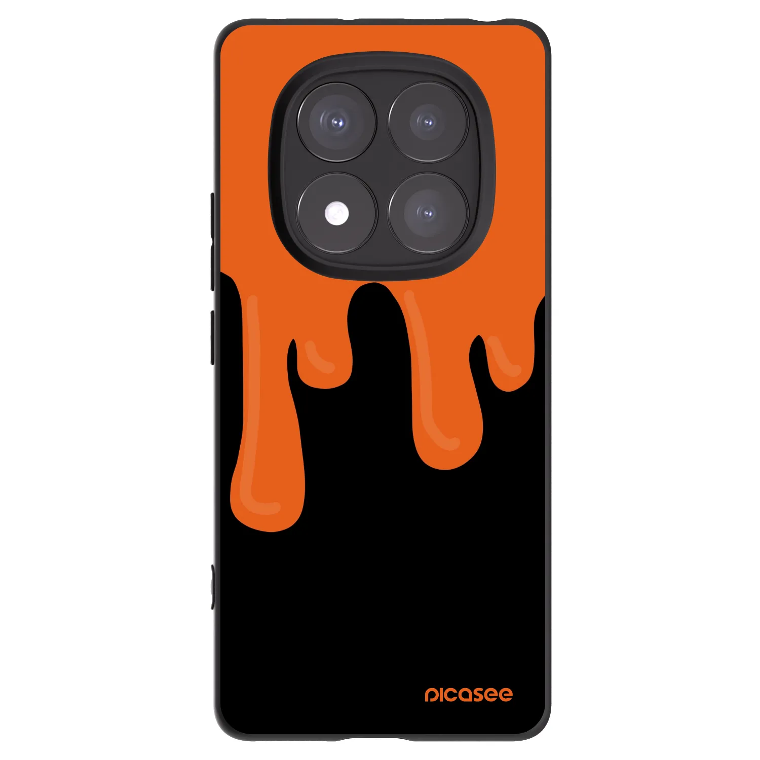 Picasee silikonski črni ovitek za Xiaomi Redmi Note 14 Pro+ 5G - Orange spooky