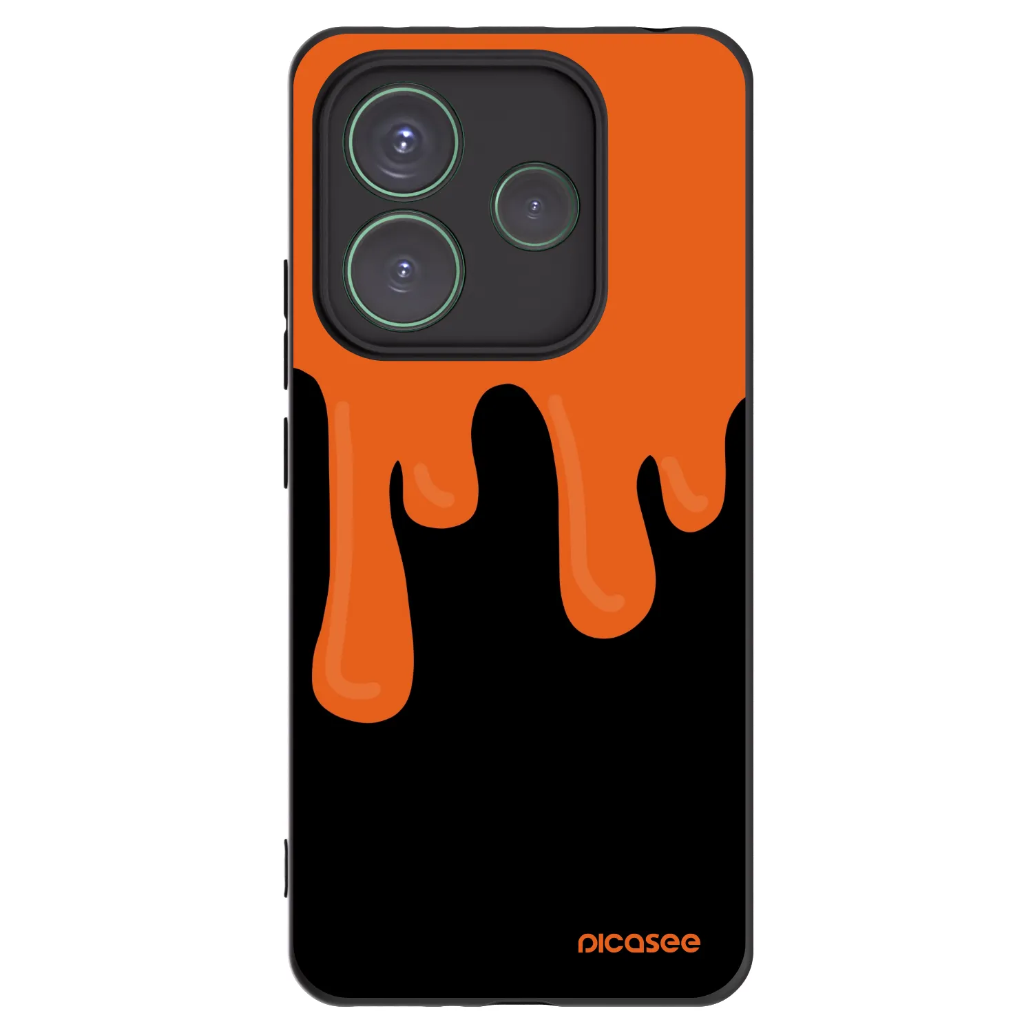 Picasee silikonski črni ovitek za Xiaomi Redmi Note 14 5G - Orange spooky