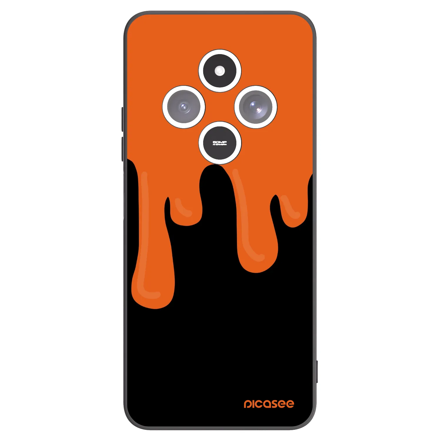Picasee silikonski črni ovitek za Xiaomi Redmi 14C - Orange spooky