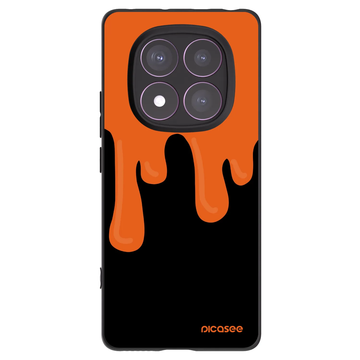 Picasee silikonski črni ovitek za Xiaomi Redmi Note 14 Pro 4G - Orange spooky