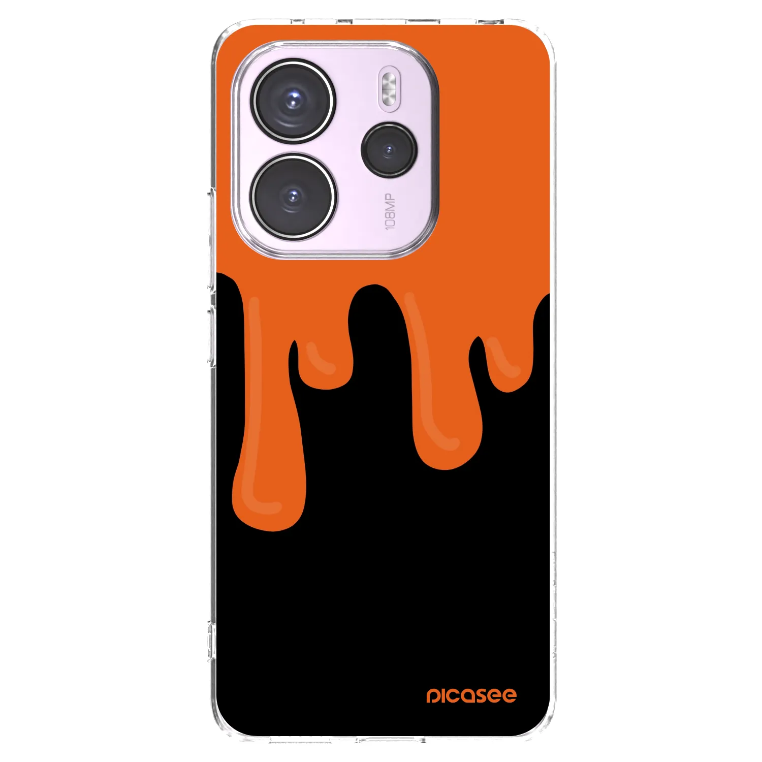 Picasee silikonski prozorni ovitek za Xiaomi Redmi Note 14 4G - Orange spooky