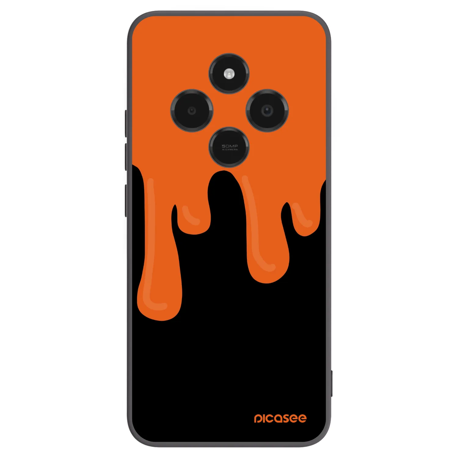 Picasee silikonski črni ovitek za Xiaomi Poco C75 - Orange spooky