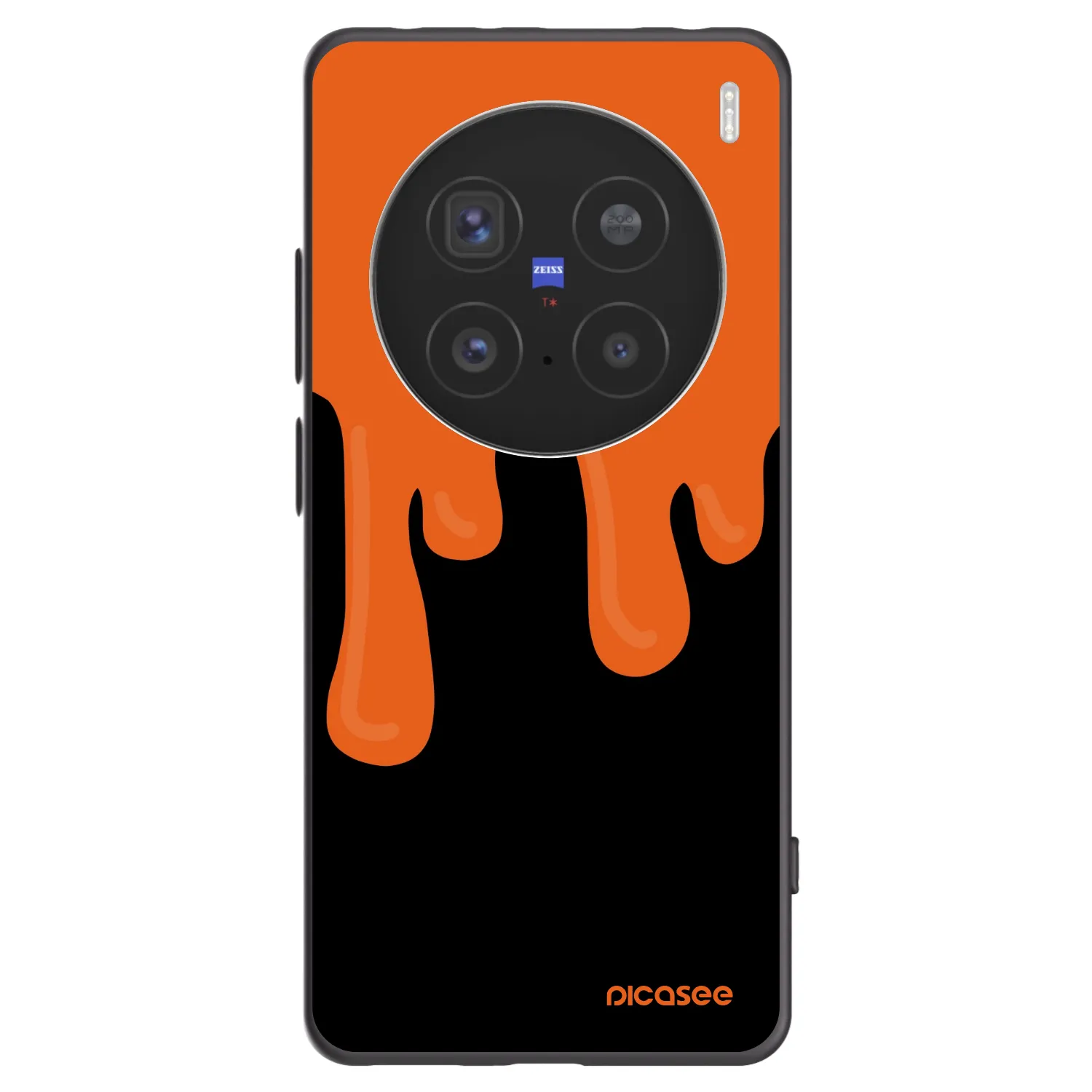 Picasee silikonski črni ovitek za Vivo X200 Pro - Orange spooky