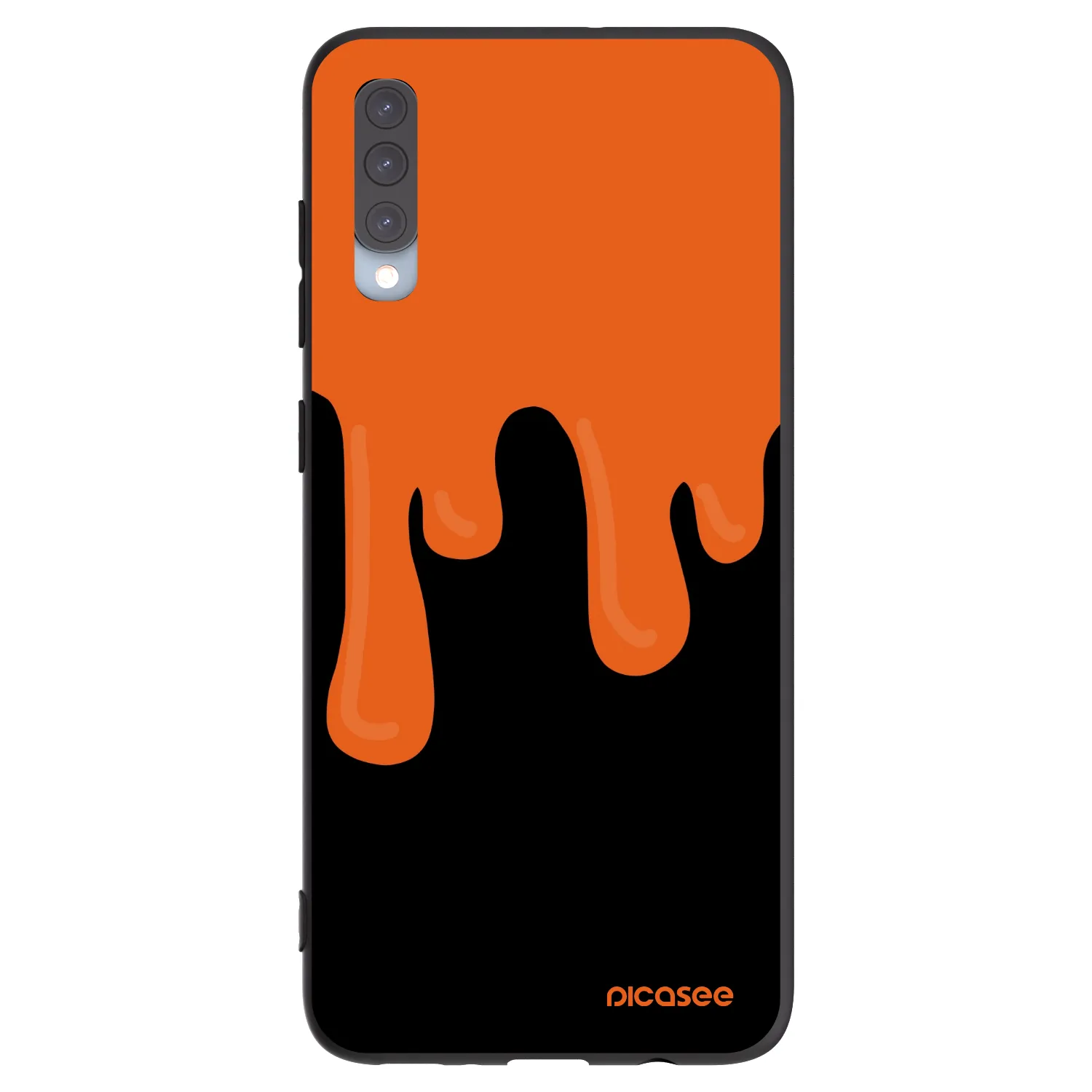 Picasee silikonski črni ovitek za Samsung Galaxy A70 A705F - Orange spooky