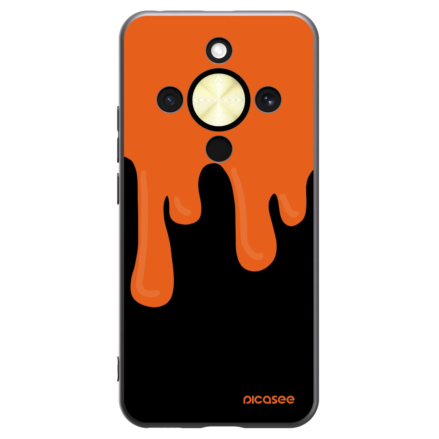 Picasee silikonski črni ovitek za Honor Magic8 Lite 5G - Orange spooky