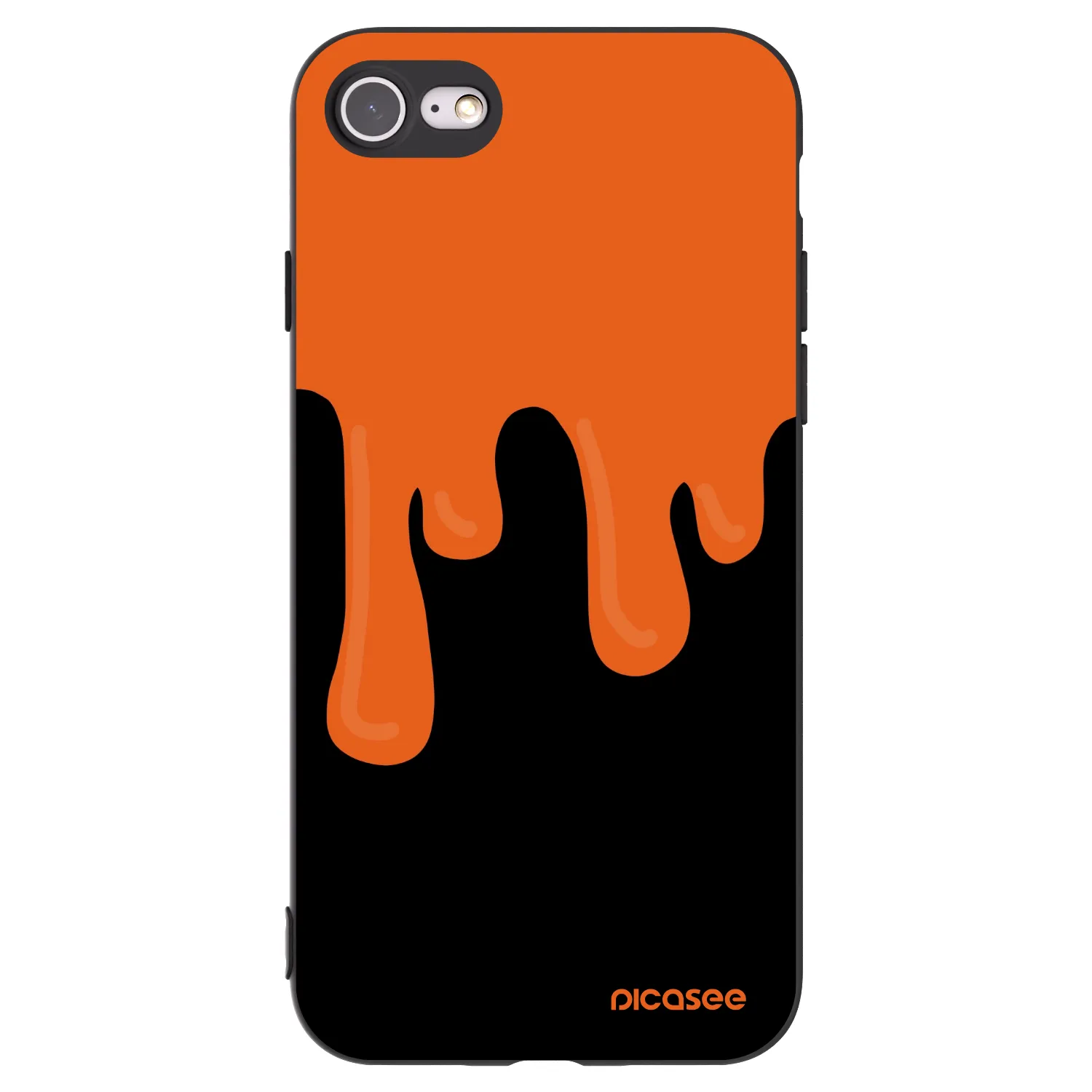 Picasee silikonski črni ovitek za Apple iPhone SE 2020 - Orange spooky