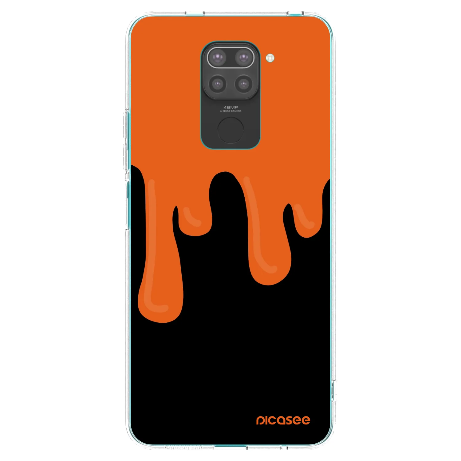 Picasee silikonski črni ovitek za Xiaomi Redmi Note 9 - Orange spooky