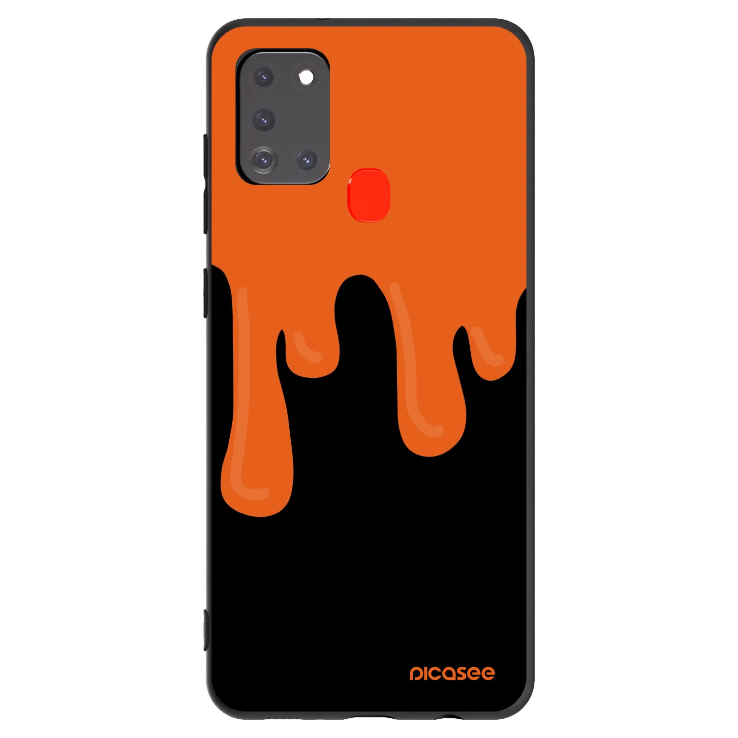 Picasee silikonski črni ovitek za Samsung Galaxy A21s - Orange spooky