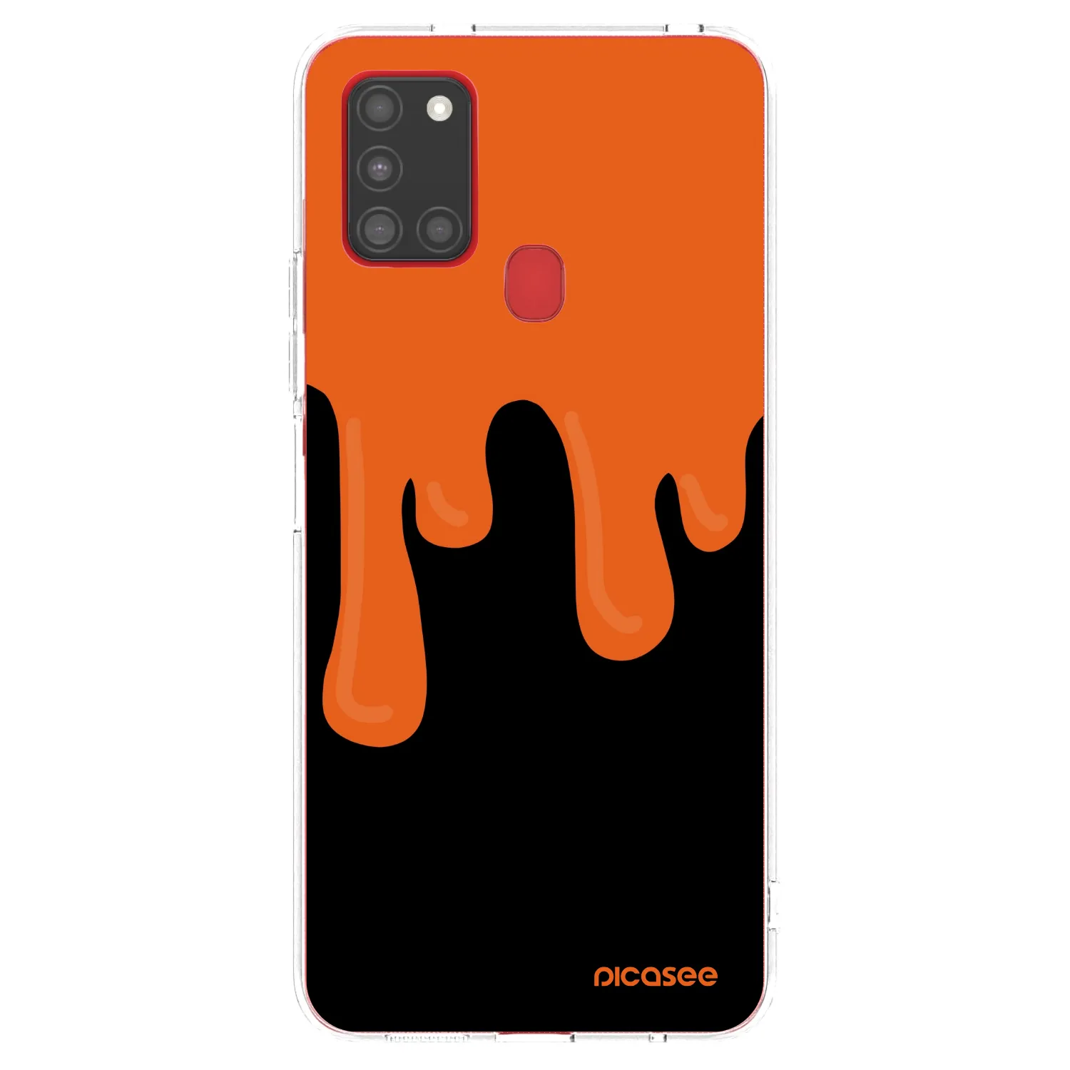 Picasee silikonski prozorni ovitek za Samsung Galaxy A21s - Orange spooky