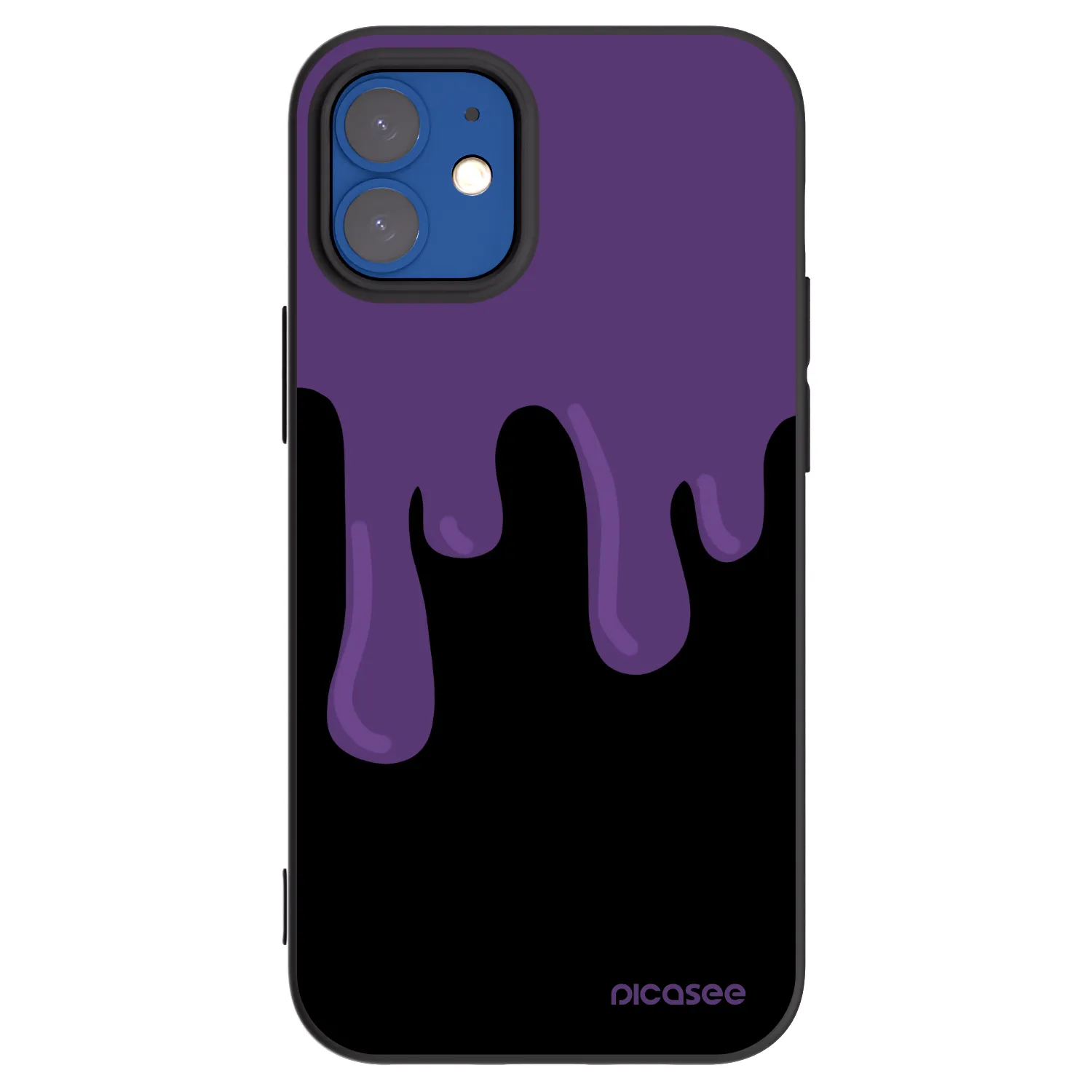 Picasee silikonski črni ovitek za Apple iPhone 12 mini - Purple spooky