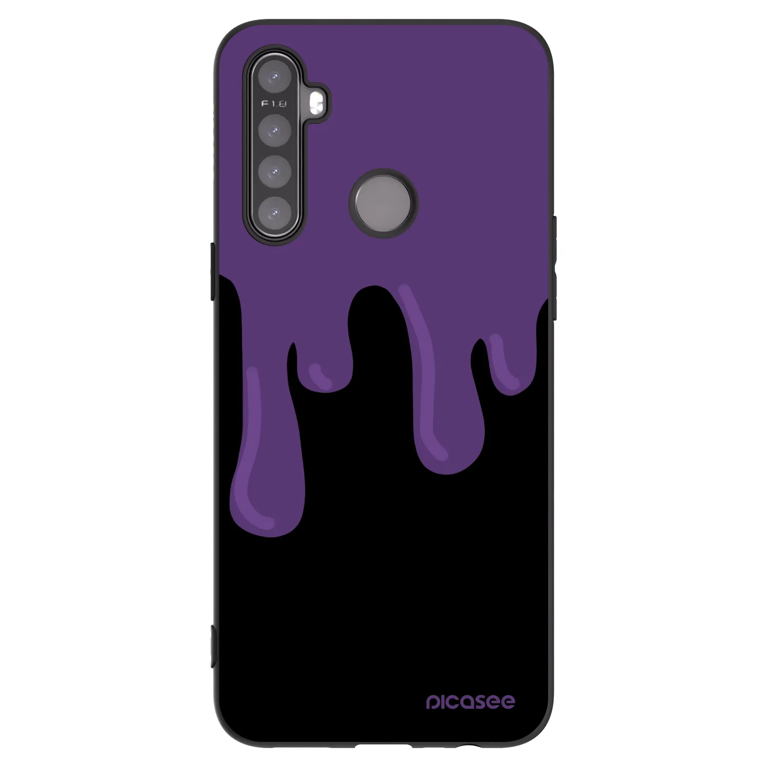 Picasee silikonski črni ovitek za Realme 5 - Purple spooky