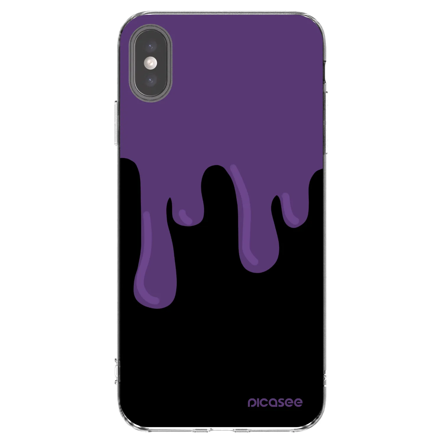 Picasee silikonski prozorni ovitek za Apple iPhone XS Max - Purple spooky