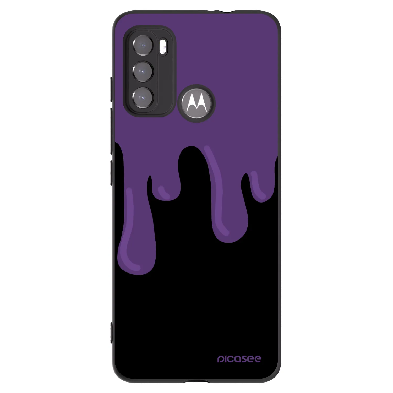 Picasee silikonski črni ovitek za Motorola Moto G60 - Purple spooky