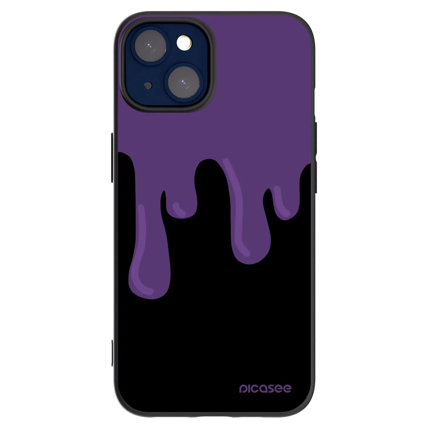Picasee silikonski črni ovitek za Apple iPhone 14 - Purple spooky