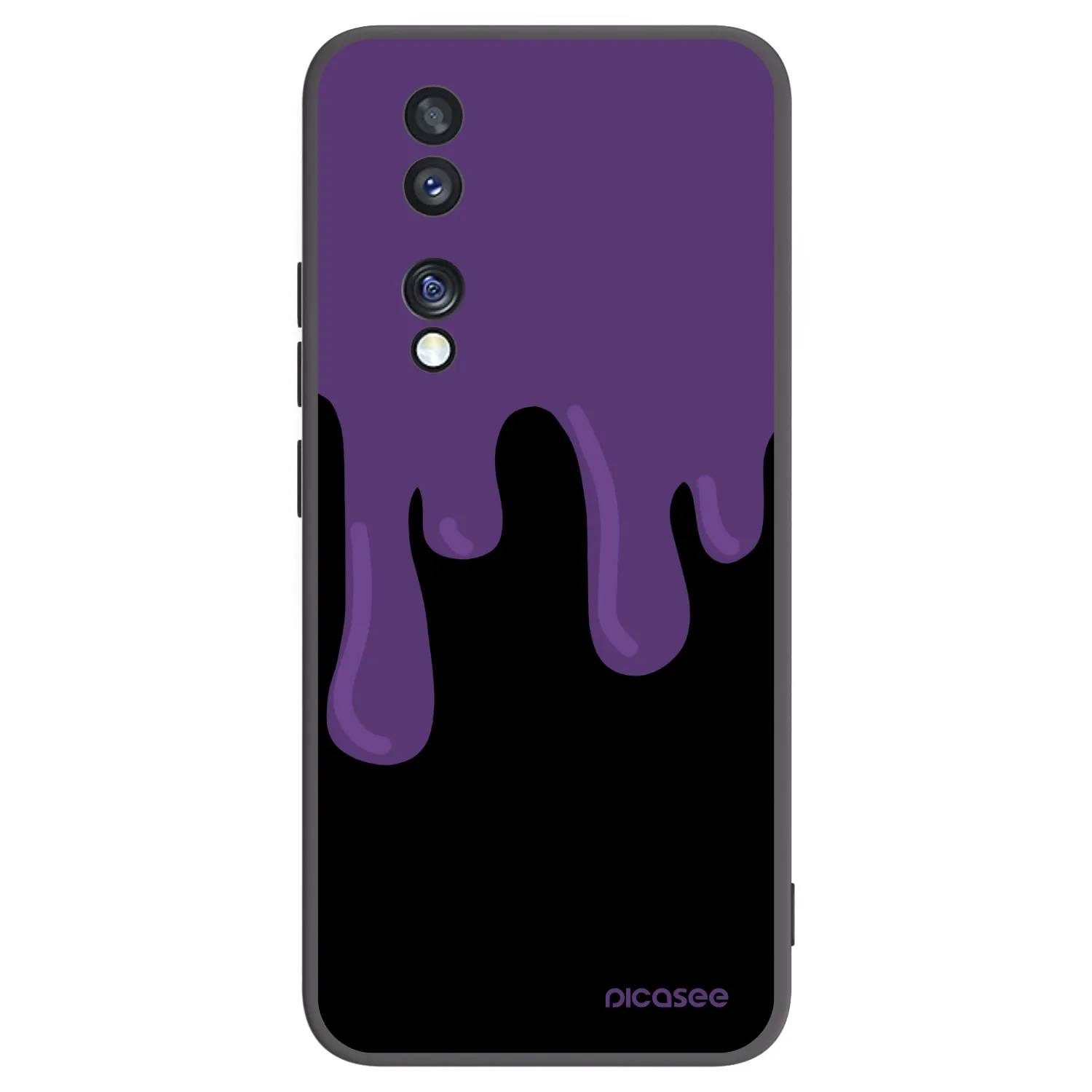 Picasee silikonski črni ovitek za Honor 70 - Purple spooky