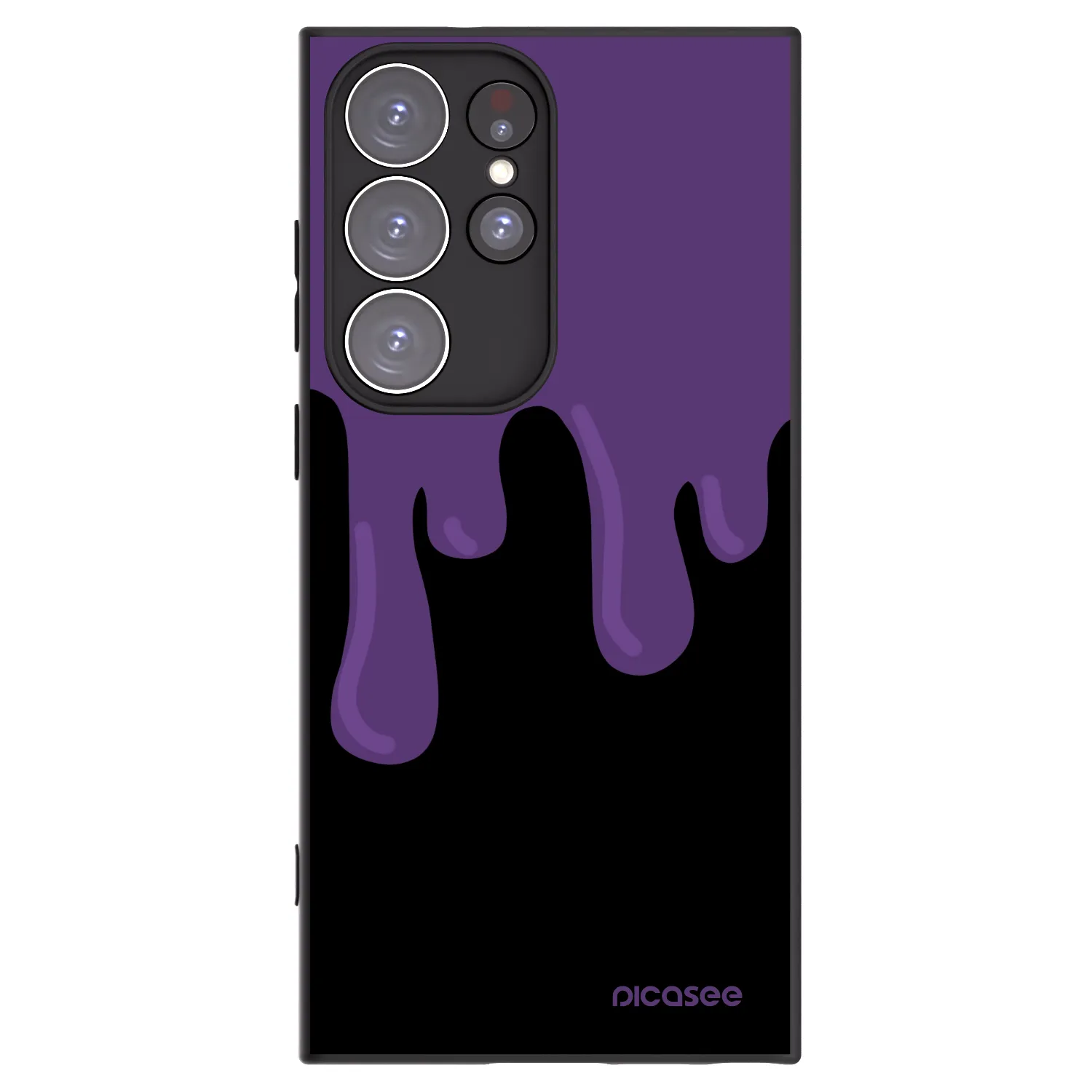 Picasee silikonski črni ovitek za Samsung Galaxy S23 Ultra 5G - Purple spooky