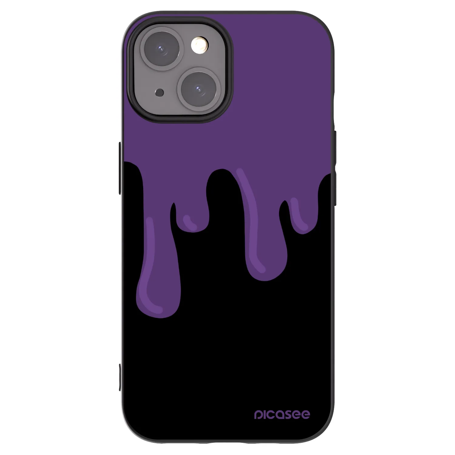 Picasee silikonski črni ovitek za Apple iPhone 15 - Purple spooky