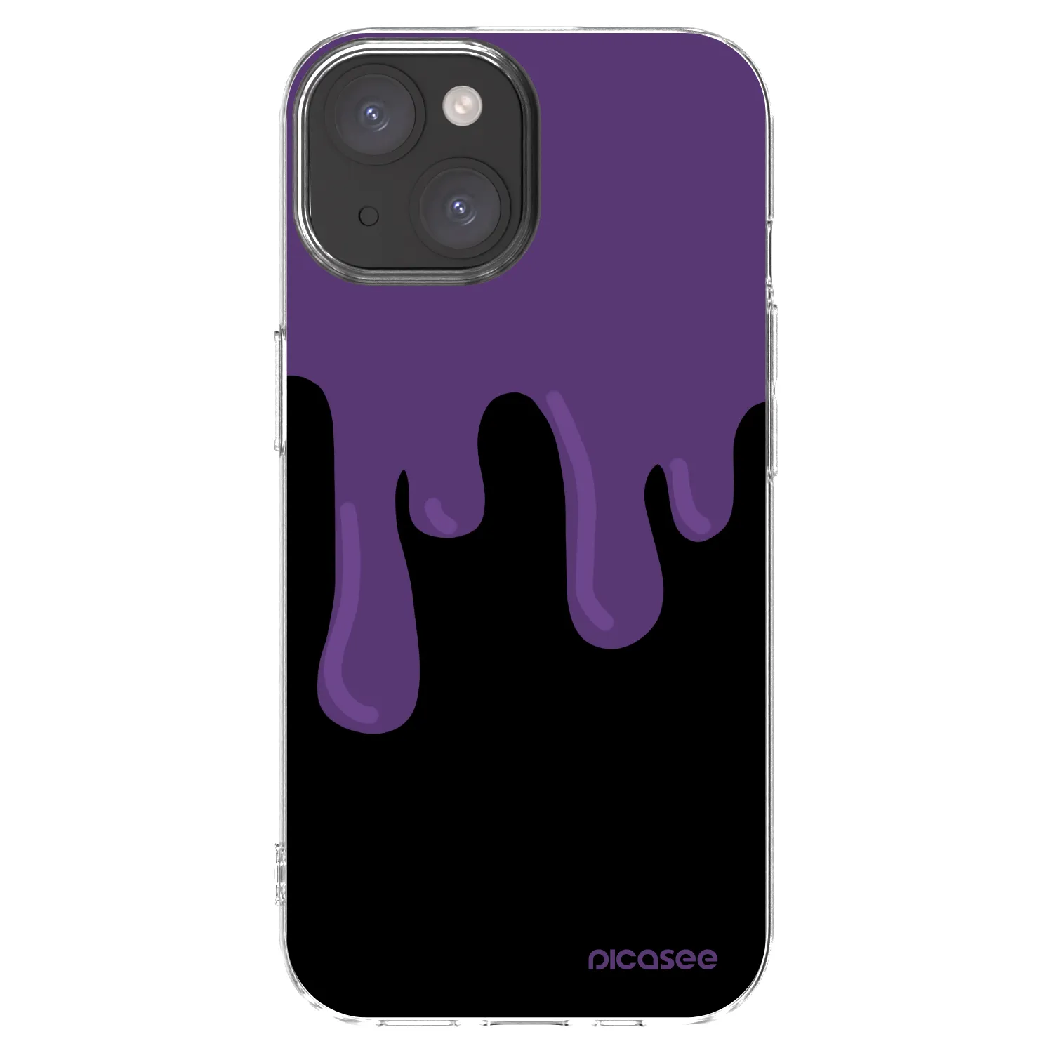 Picasee silikonski prozorni ovitek za Apple iPhone 15 - Purple spooky
