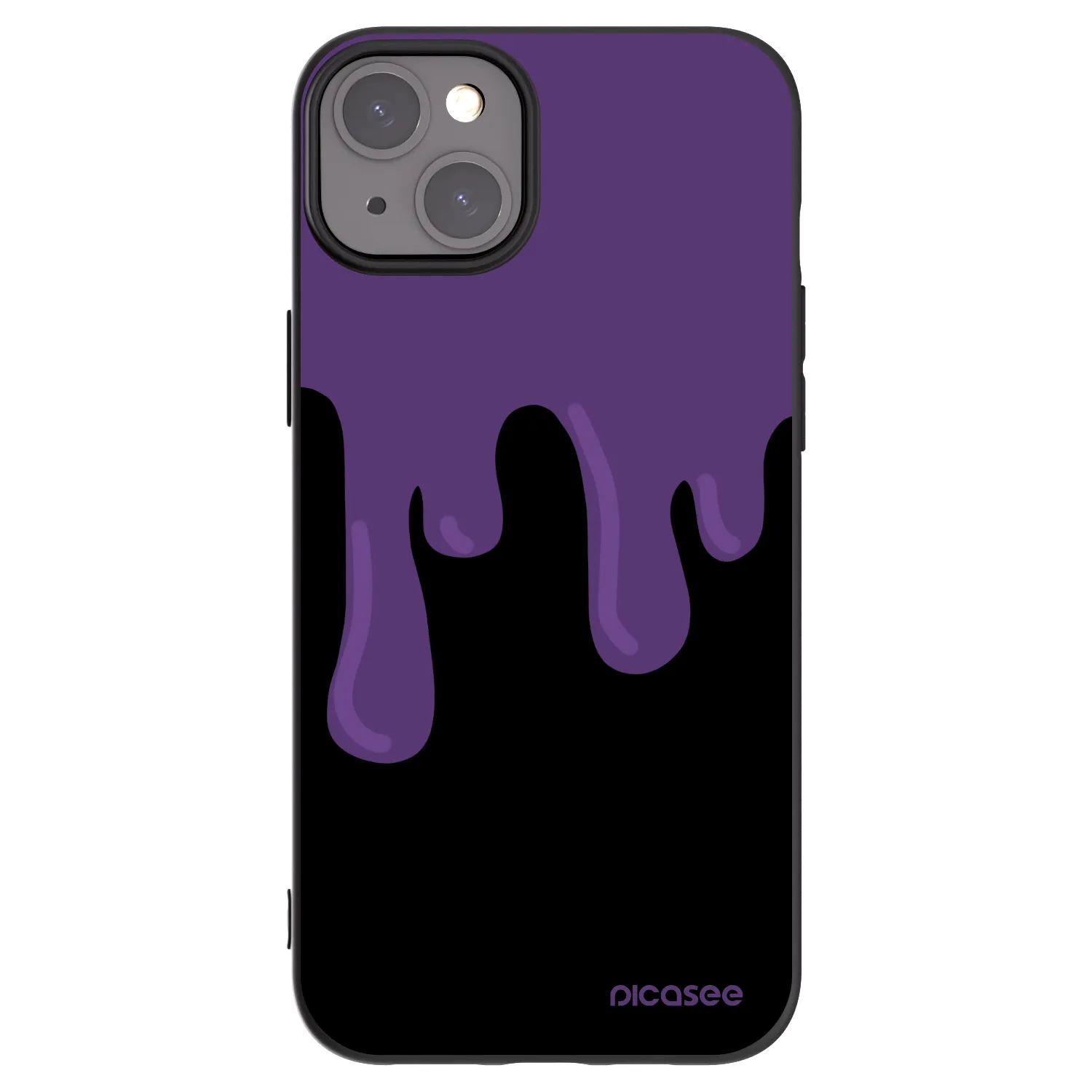 Picasee silikonski črni ovitek za Apple iPhone 15 Plus - Purple spooky
