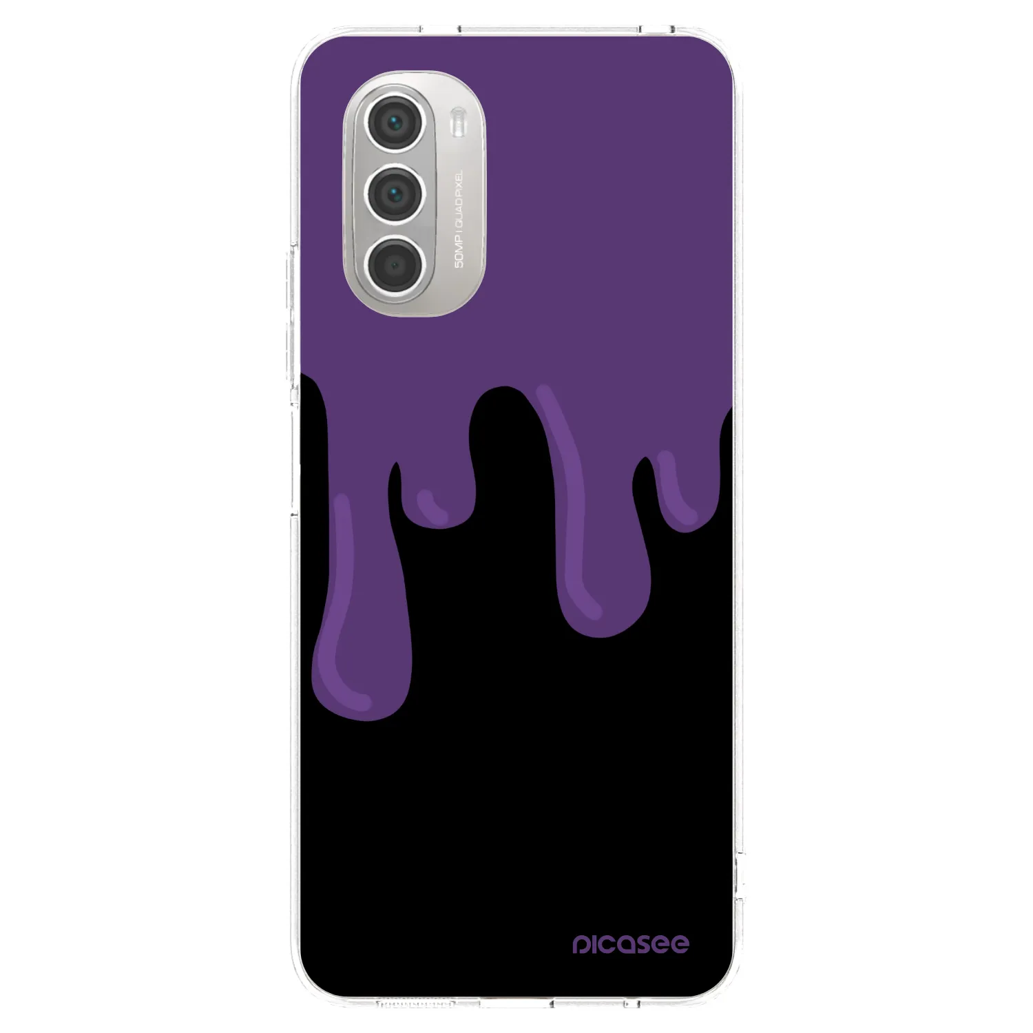 Picasee silikonski prozorni ovitek za Motorola Moto G51 - Purple spooky