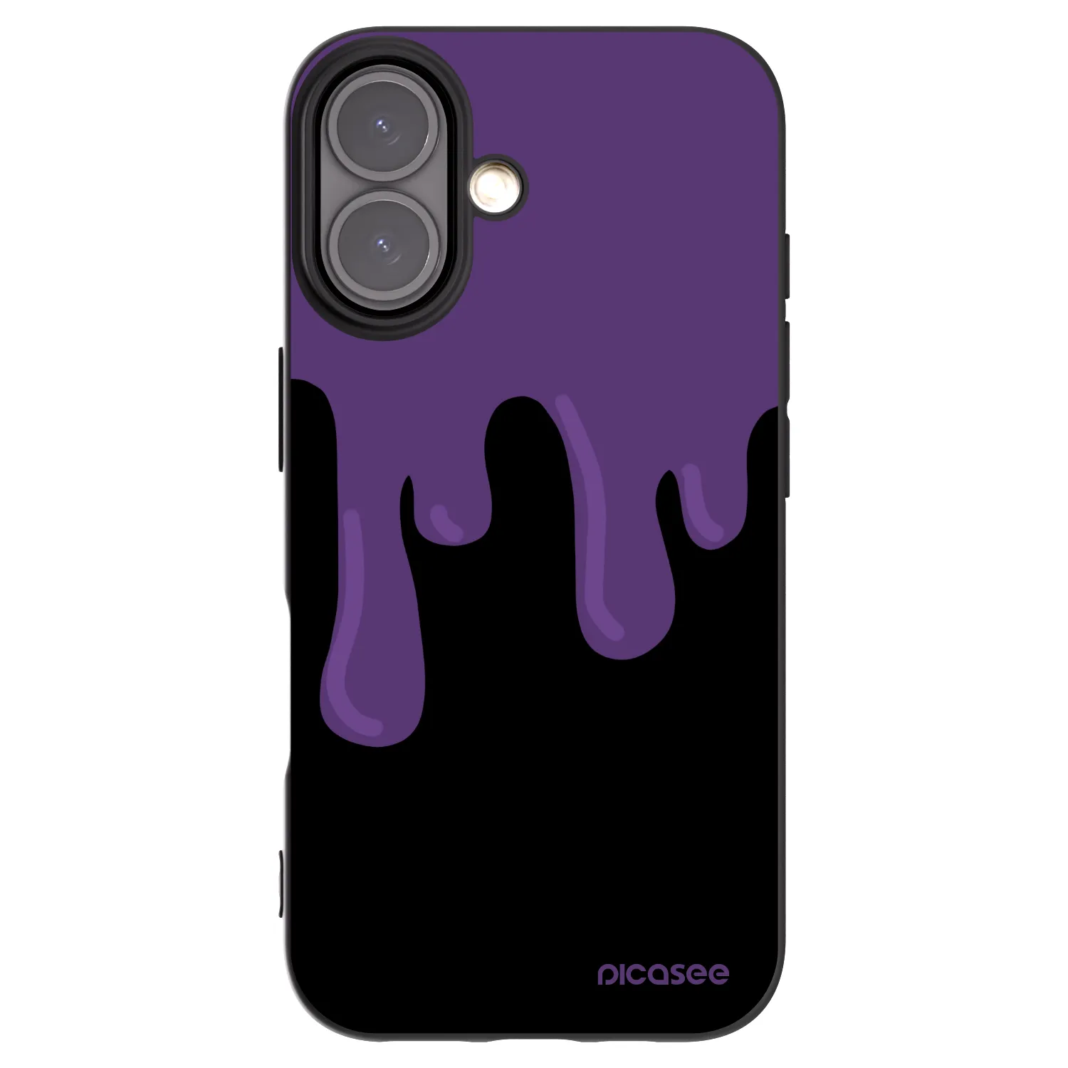 Picasee silikonski črni ovitek za Apple iPhone 16 - Purple spooky