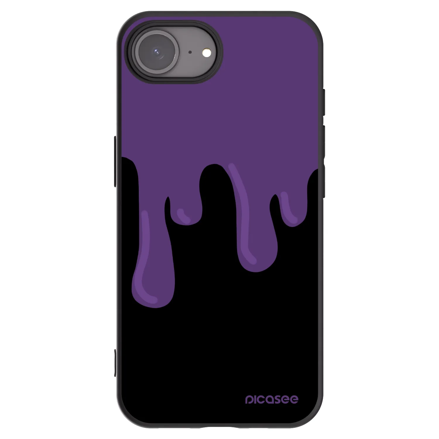 Picasee silikonski črni ovitek za Apple iPhone 16e - Purple spooky