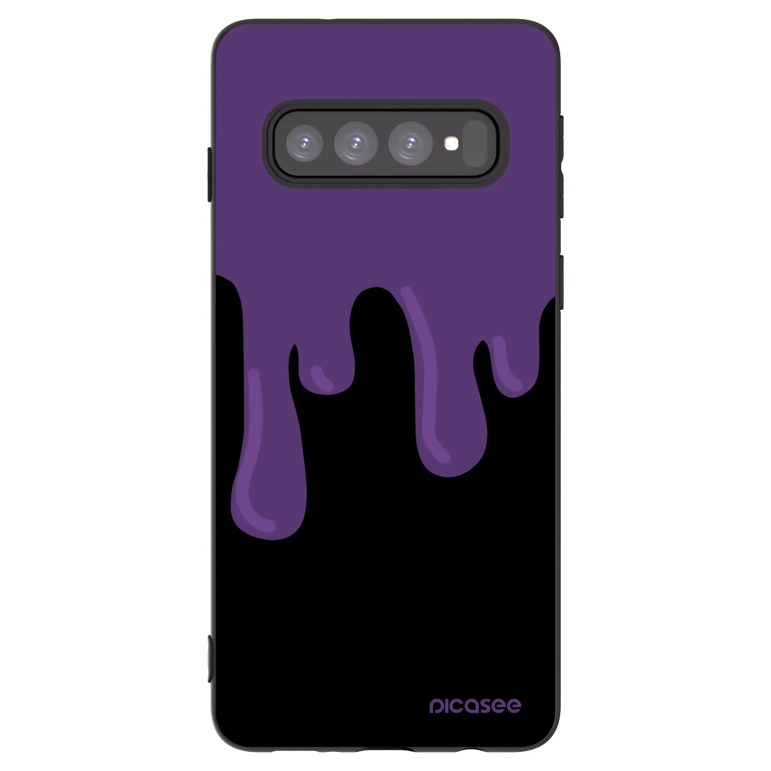 Picasee silikonski črni ovitek za Samsung Galaxy S10 G973 - Purple spooky