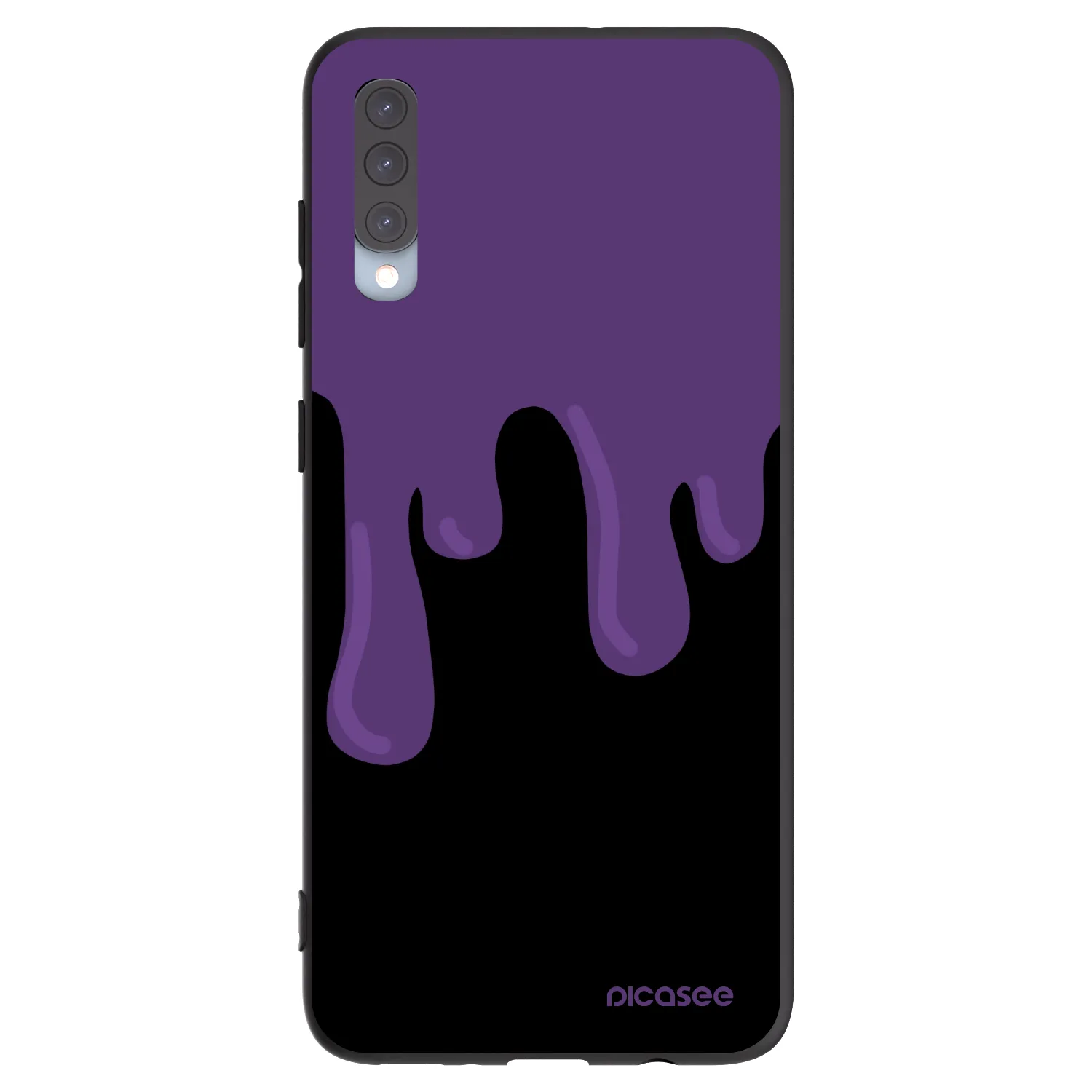 Picasee silikonski črni ovitek za Samsung Galaxy A70 A705F - Purple spooky
