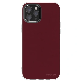 Picasee silikonski prozorni ovitek za Apple iPhone 12 Pro Max - Burgundy red