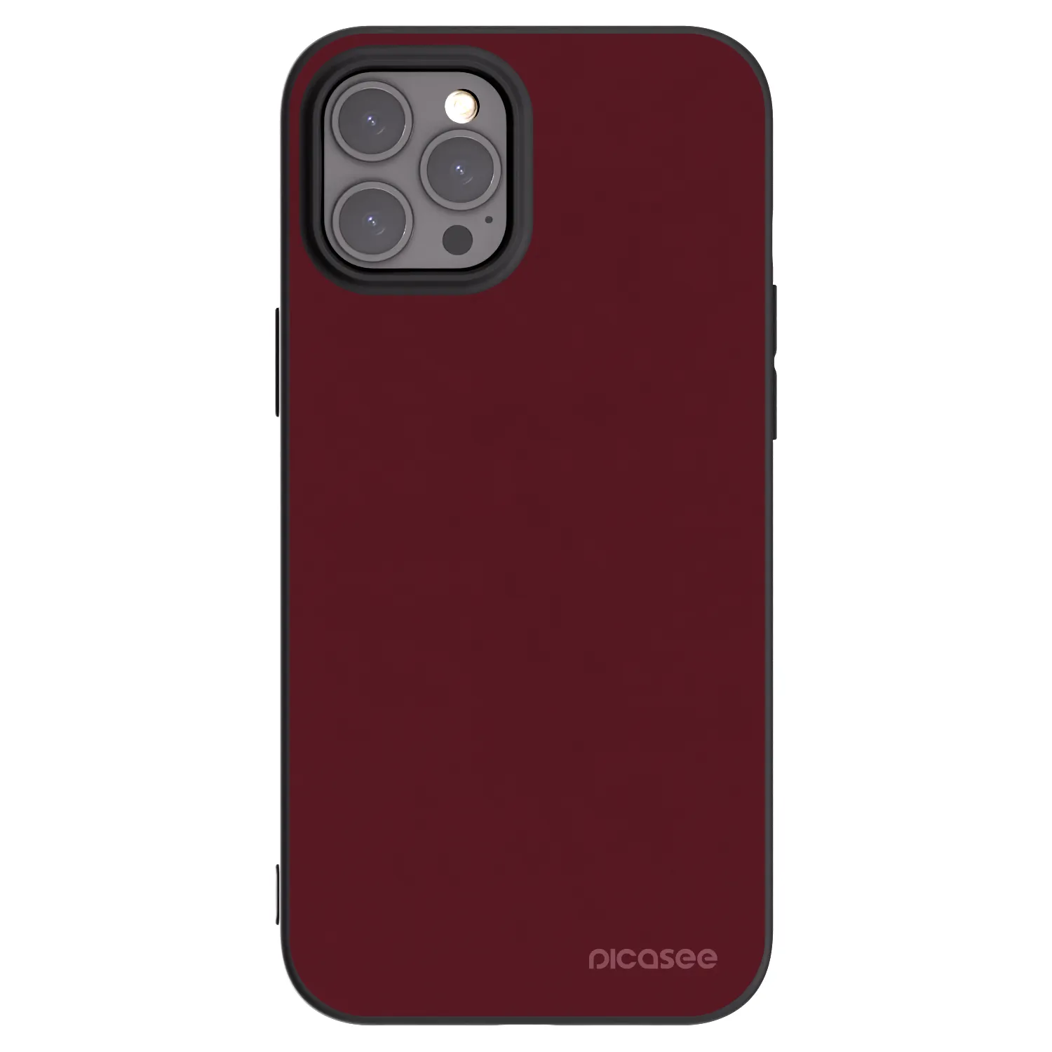 Picasee silikonski črni ovitek za Apple iPhone 12 Pro Max - Burgundy red