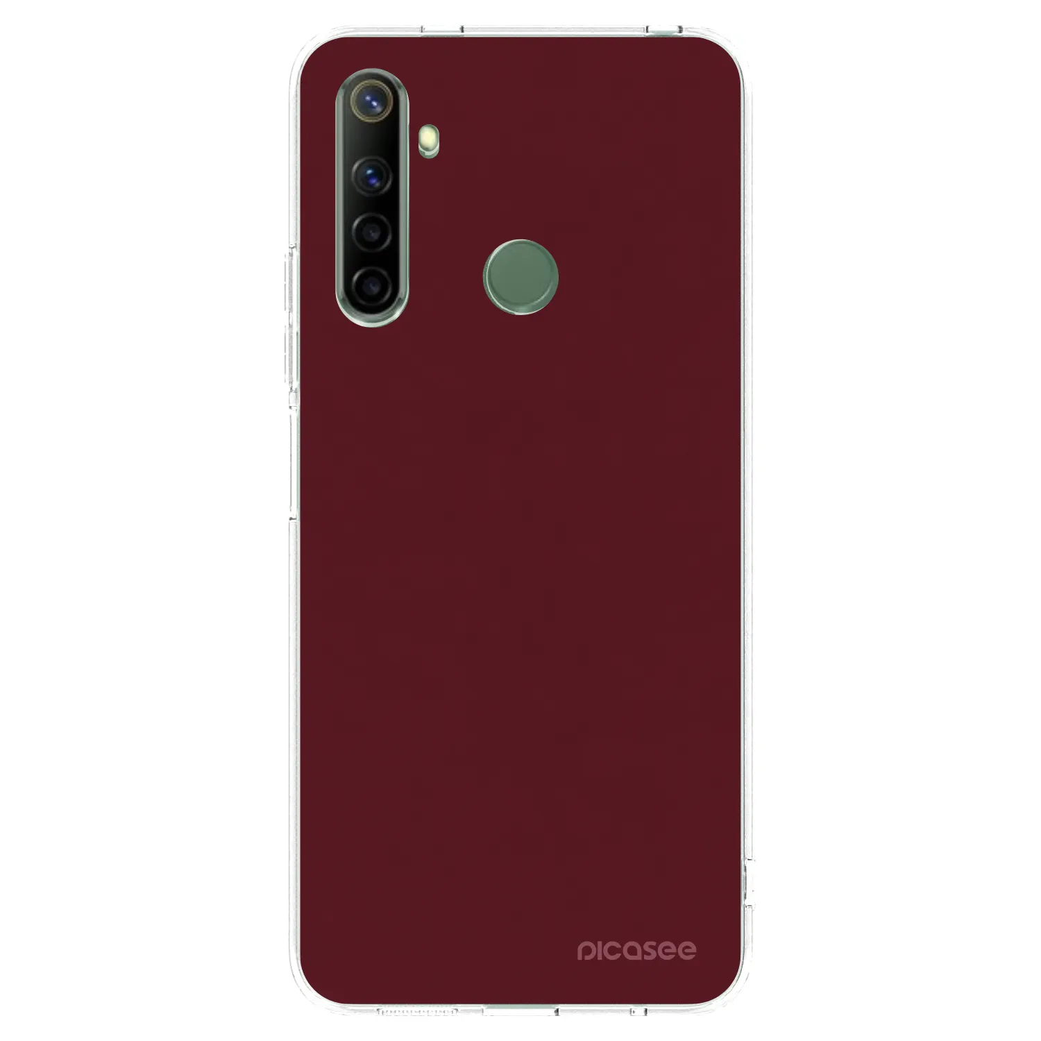 Picasee silikonski prozorni ovitek za Realme 6i - Burgundy red
