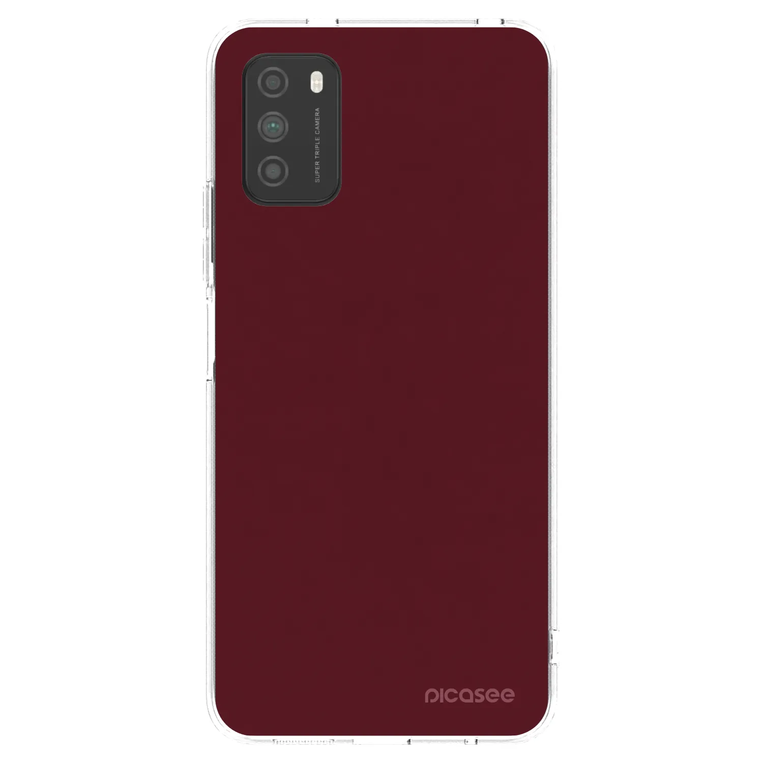 Picasee silikonski prozorni ovitek za Xiaomi Poco M3 - Burgundy red