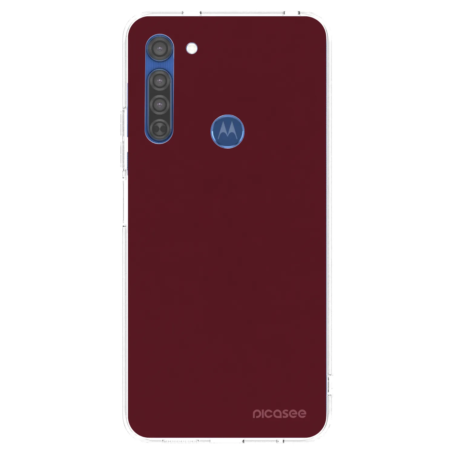 Picasee silikonski prozorni ovitek za Motorola Moto G8 - Burgundy red