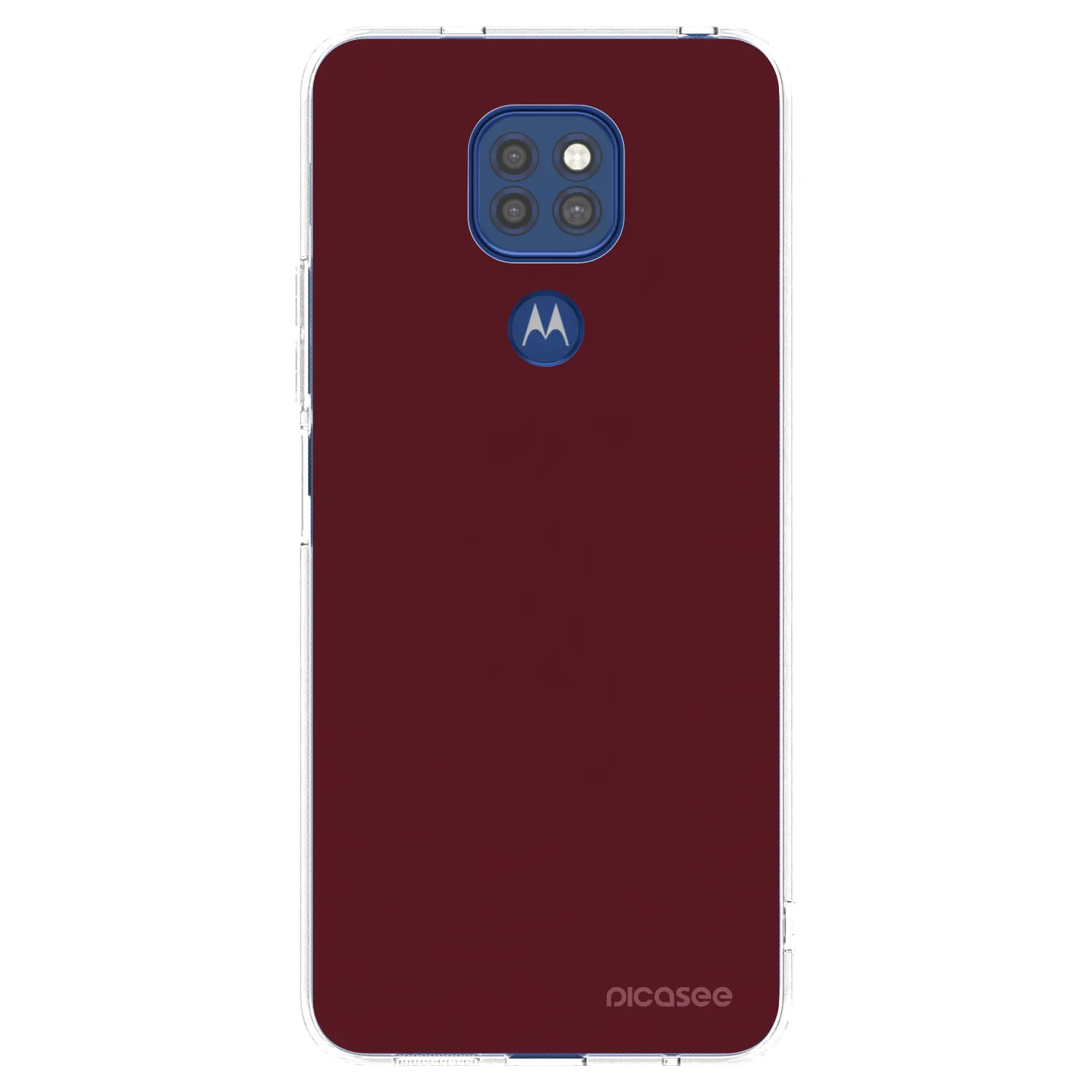 Picasee silikonski prozorni ovitek za Motorola Moto G9 Play - Burgundy red